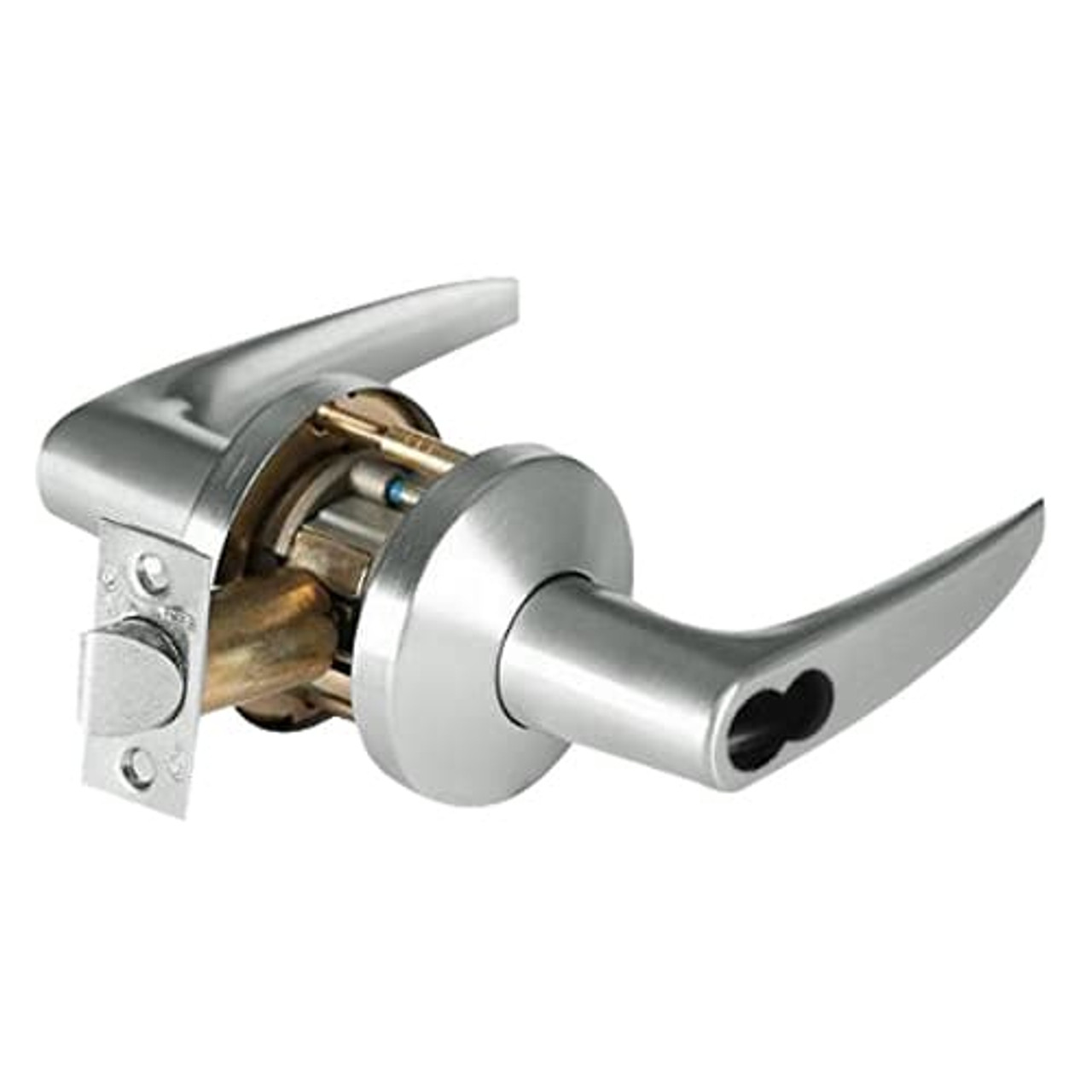9K37R16KS3618 Best 9K Series Classroom Cylindrical Lever Locks with Curved without Return Lever Design Accept 7 Pin Best Core in Bright Nickel