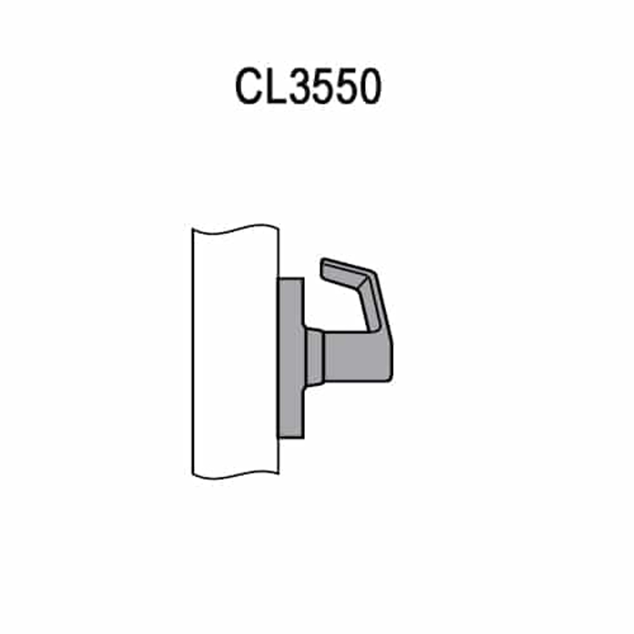 CL3550-AZD-606 Corbin CL3500 Series Heavy Duty Half Dummy Cylindrical Locksets with Armstrong Lever in Satin Brass