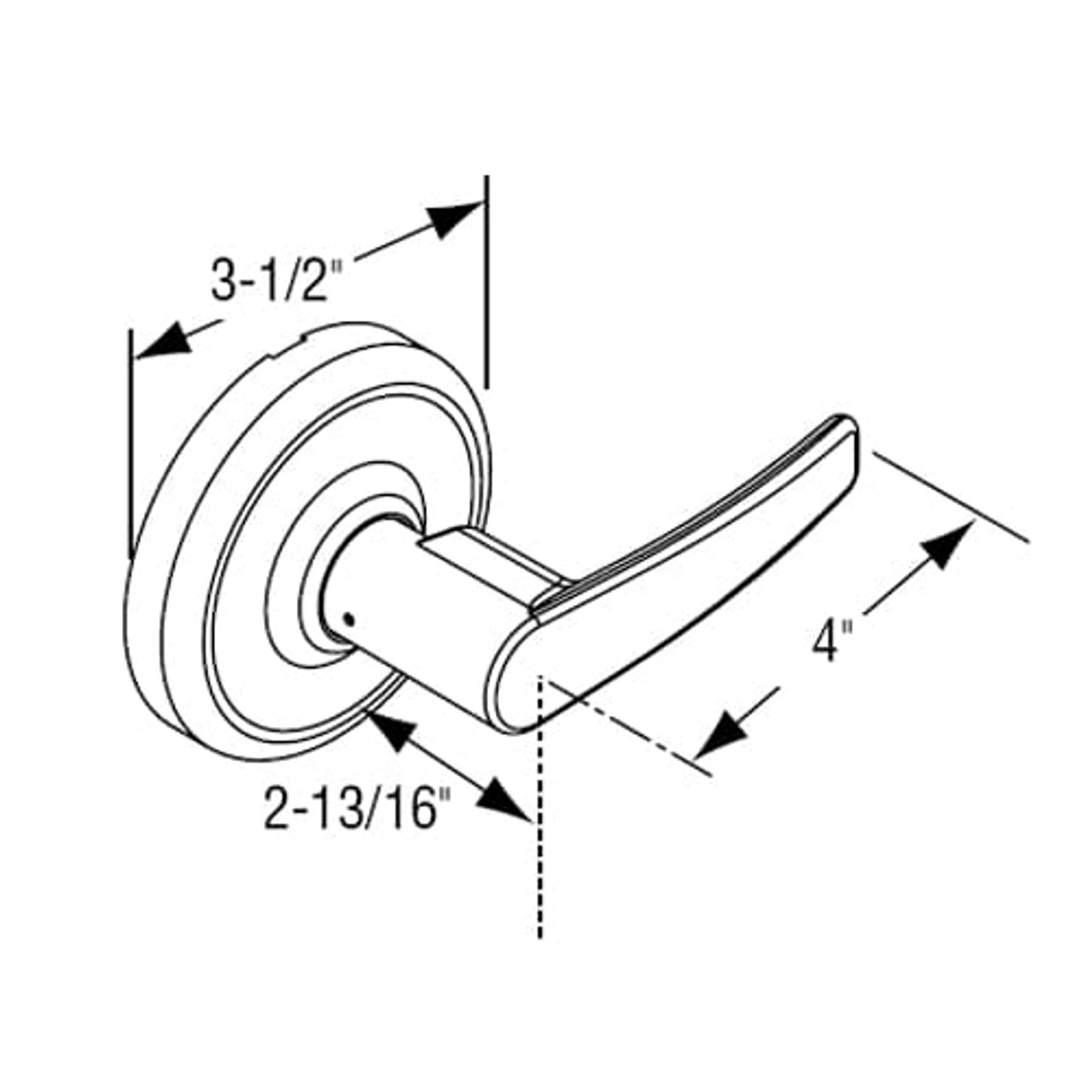 CL3570-AZD-605 Corbin CL3500 Series Heavy Duty Full Dummy Cylindrical Locksets with Armstrong Lever in Bright Brass