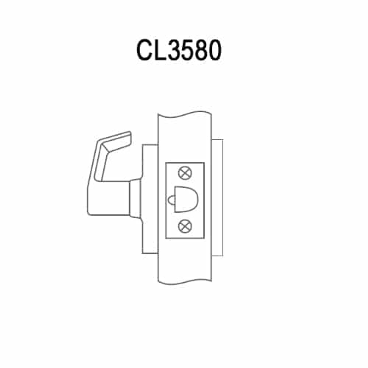 CL3580-AZD-618 Corbin CL3500 Series Heavy Duty Passage with Blank Plate Cylindrical Locksets with Armstrong Lever in Bright Nickel Plated