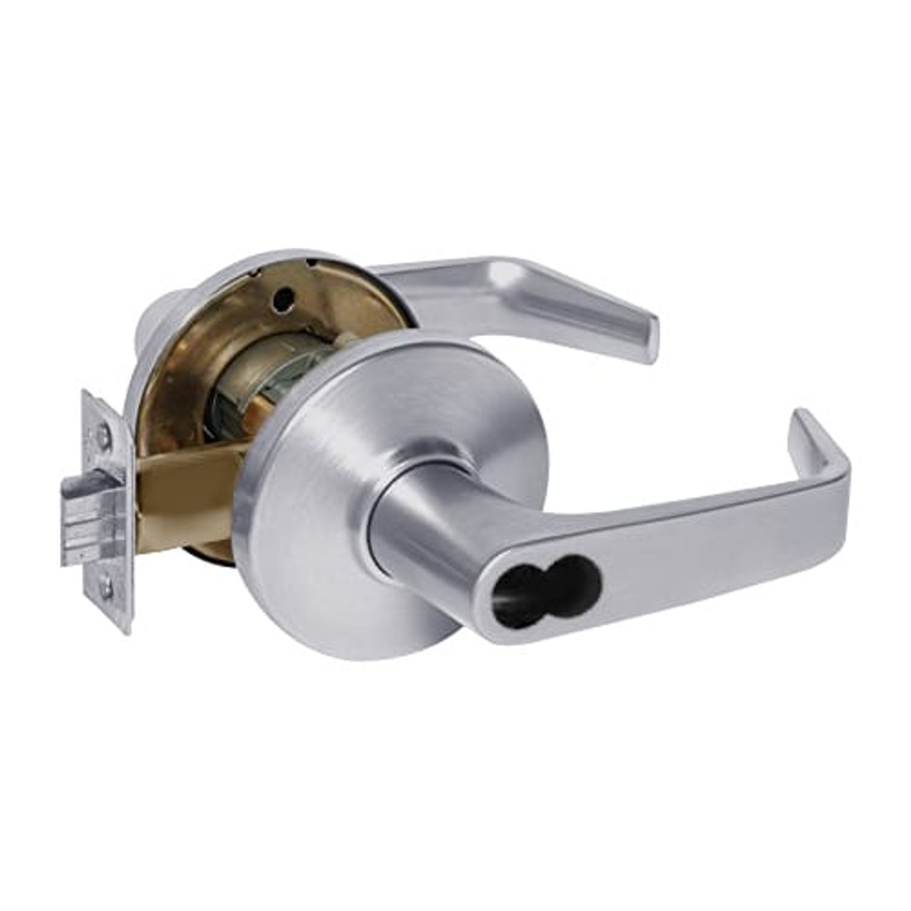 9K37C15DSTK626 Best 9K Series Corridor Cylindrical Lever Locks with Contour Angle with Return Lever Design Accept 7 Pin Best Core in Satin Chrome