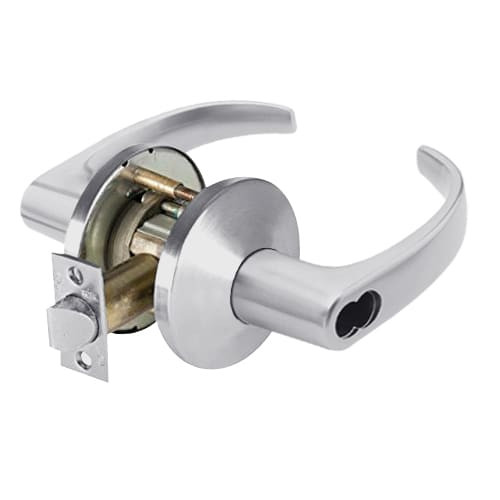 9K37C14LS3626 Best 9K Series Corridor Cylindrical Lever Locks with Curved with Return Lever Design Accept 7 Pin Best Core in Satin Chrome