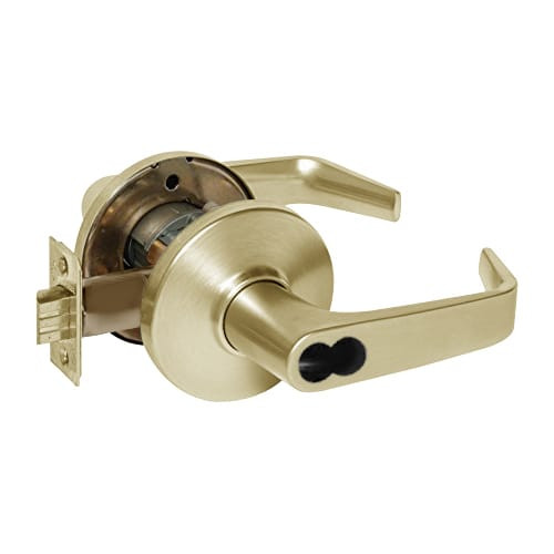 9K37C15DS3606 Best 9K Series Corridor Cylindrical Lever Locks with Contour Angle with Return Lever Design Accept 7 Pin Best Core in Satin Brass