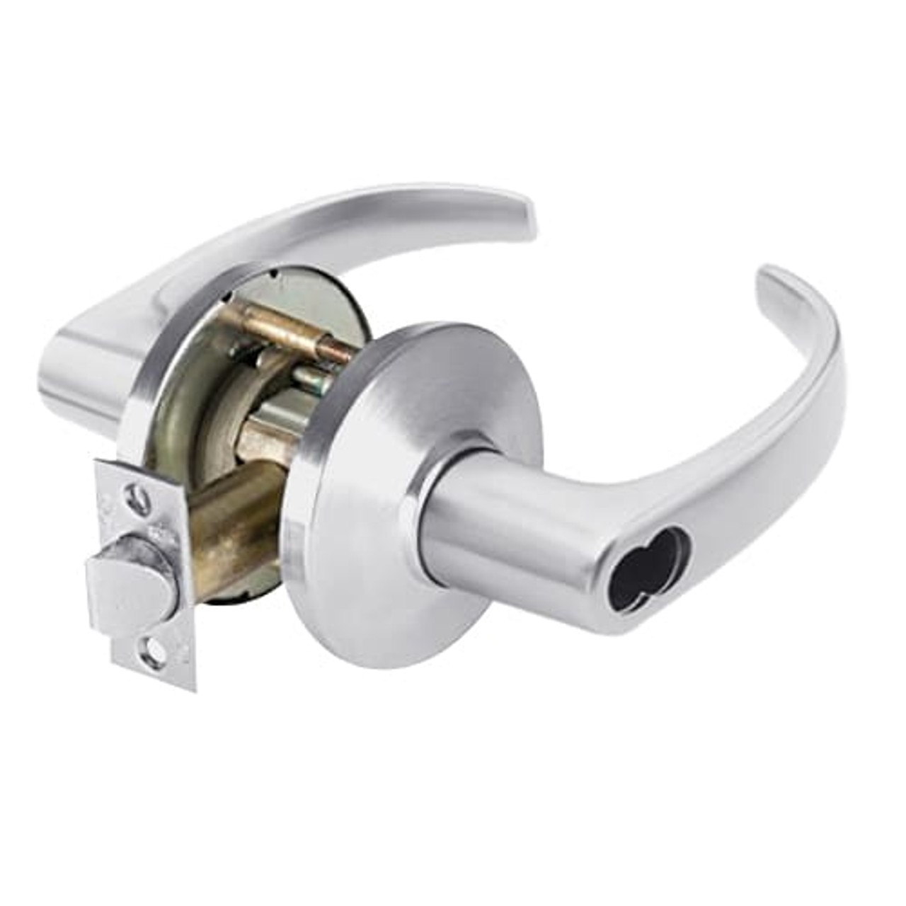 9K37IN14DS3626 Best 9K Series Intruder Cylindrical Lever Locks with Curved with Return Lever Design Accept 7 Pin Best Core in Satin Chrome