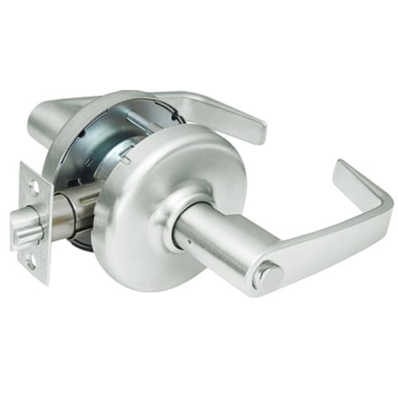 CL3820-NZD-618 Corbin CL3800 Series Standard-Duty Privacy Cylindrical Locksets with Newport Lever in Bright Nickel Plated Finish