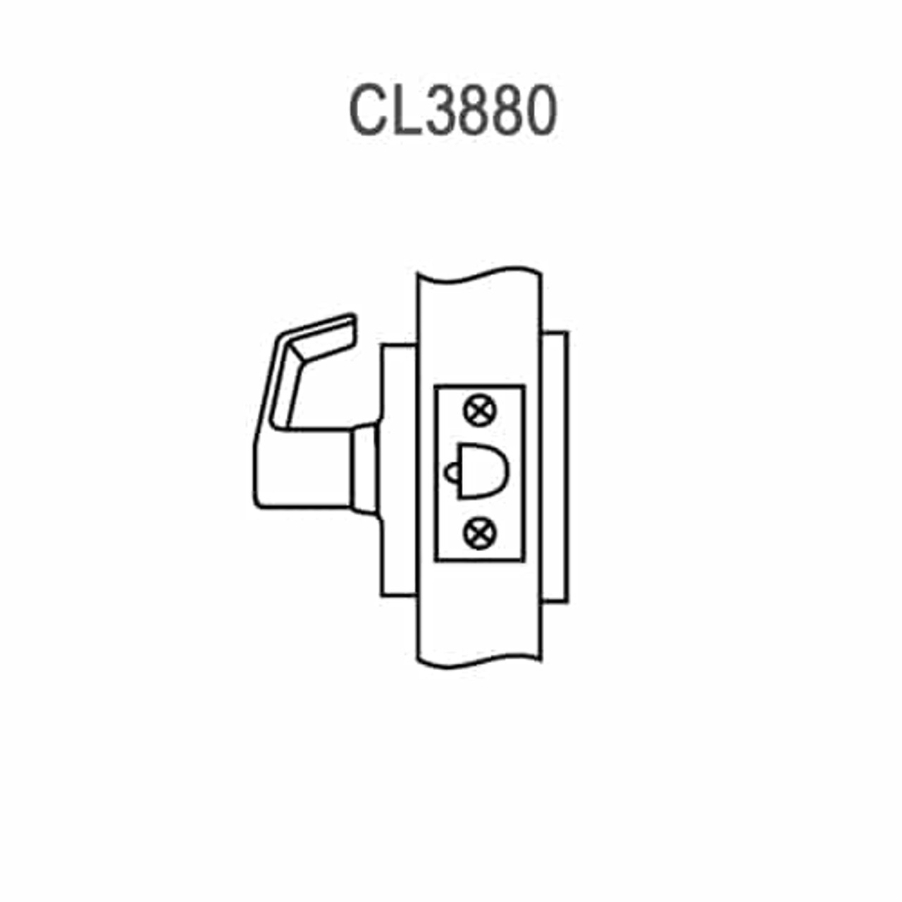 CL3880-NZD-619 Corbin CL3800 Series Standard-Duty Passage with Blank Plate Cylindrical Locksets with Newport Lever in Satin Nickel Plated