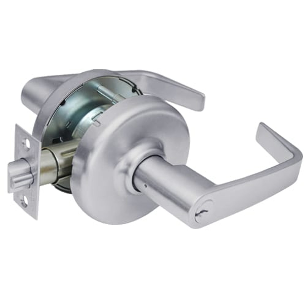 CL3851-NZD-626 Corbin CL3800 Series Standard-Duty Entrance Cylindrical Locksets with Newport Lever in Satin Chrome Finish