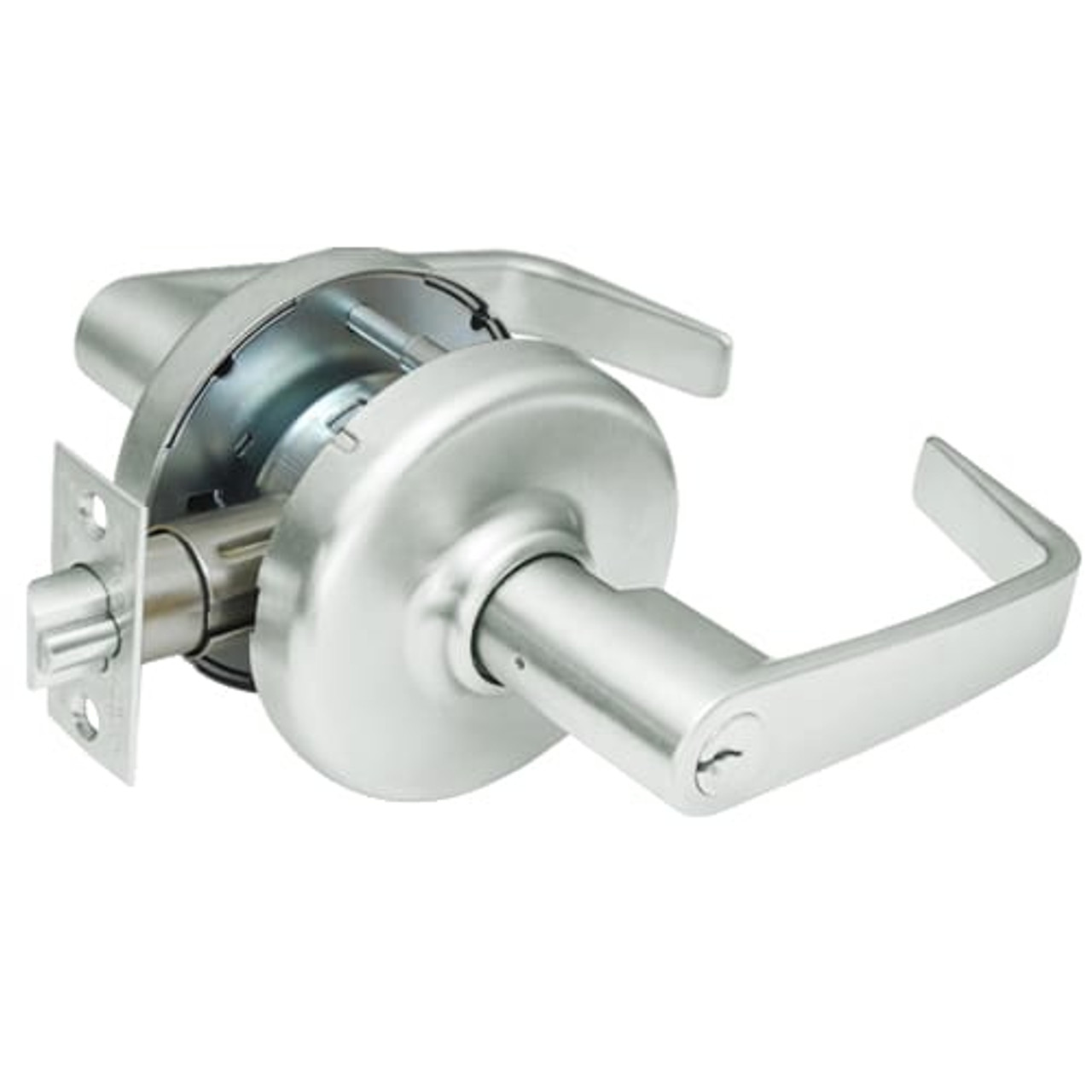 CL3851-NZD-618 Corbin CL3800 Series Standard-Duty Entrance Cylindrical Locksets with Newport Lever in Bright Nickel Plated Finish