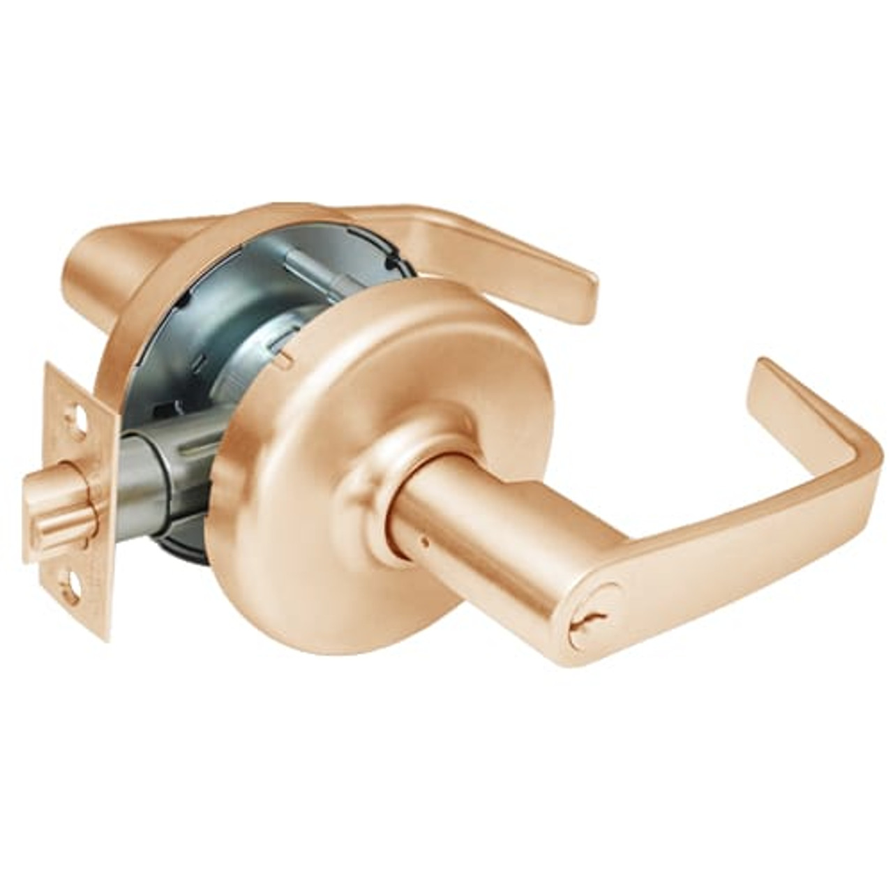 CL3857-NZD-612 Corbin CL3800 Series Standard-Duty Storeroom Cylindrical Locksets with Newport Lever in Satin Bronze Finish