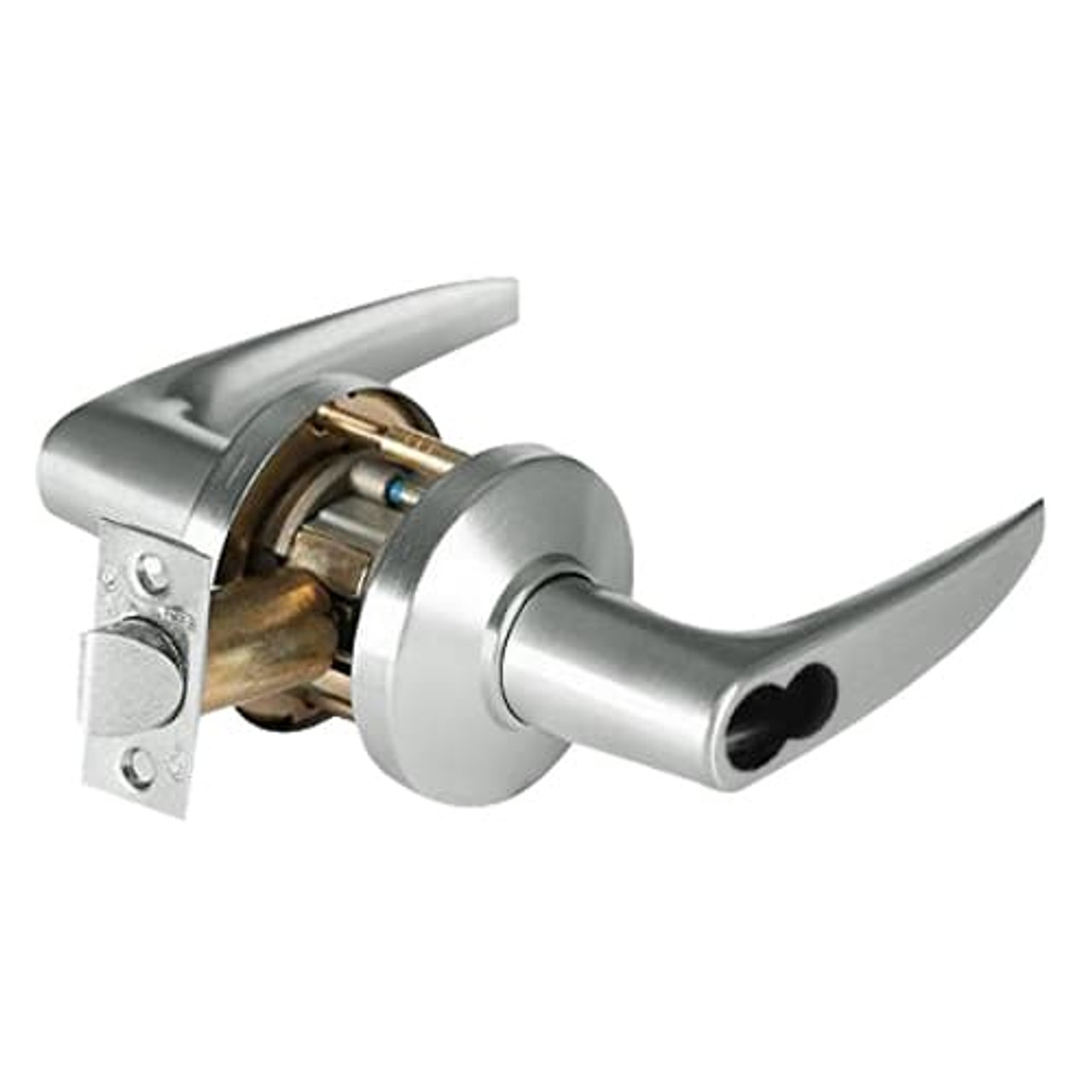 9K37W16CSTK618 Best 9K Series Institutional Cylindrical Lever Locks with Curved without Return Lever Design Accept 7 Pin Best Core in Bright Nickel
