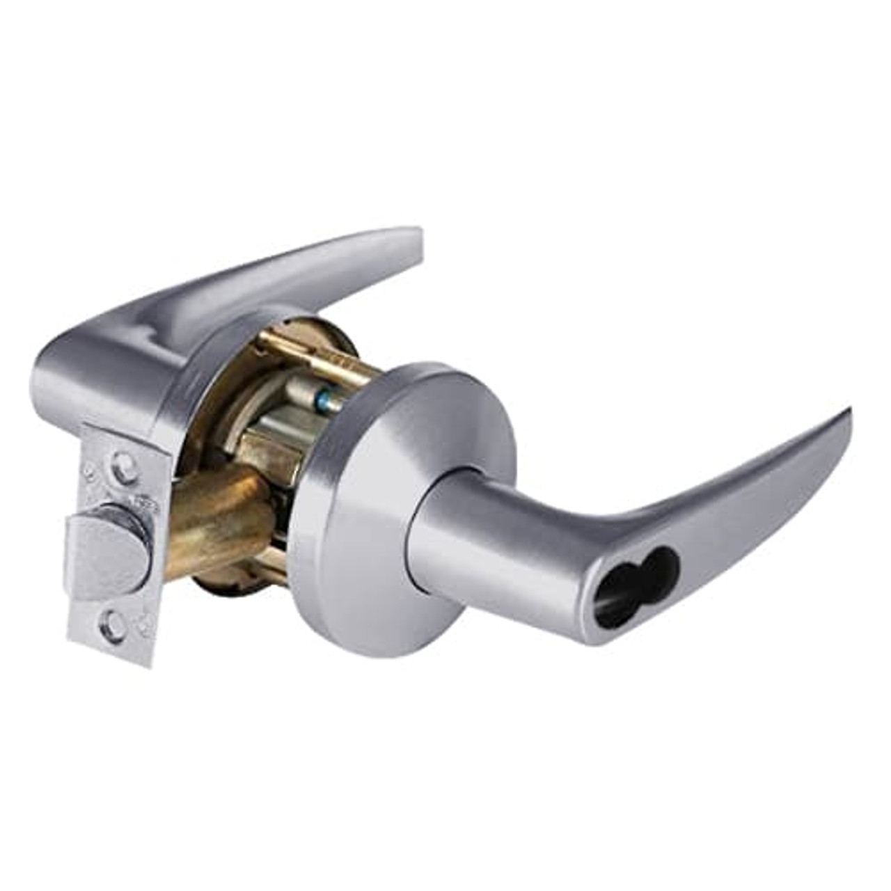 9K37W16KSTK626 Best 9K Series Institutional Cylindrical Lever Locks with Curved without Return Lever Design Accept 7 Pin Best Core in Satin Chrome