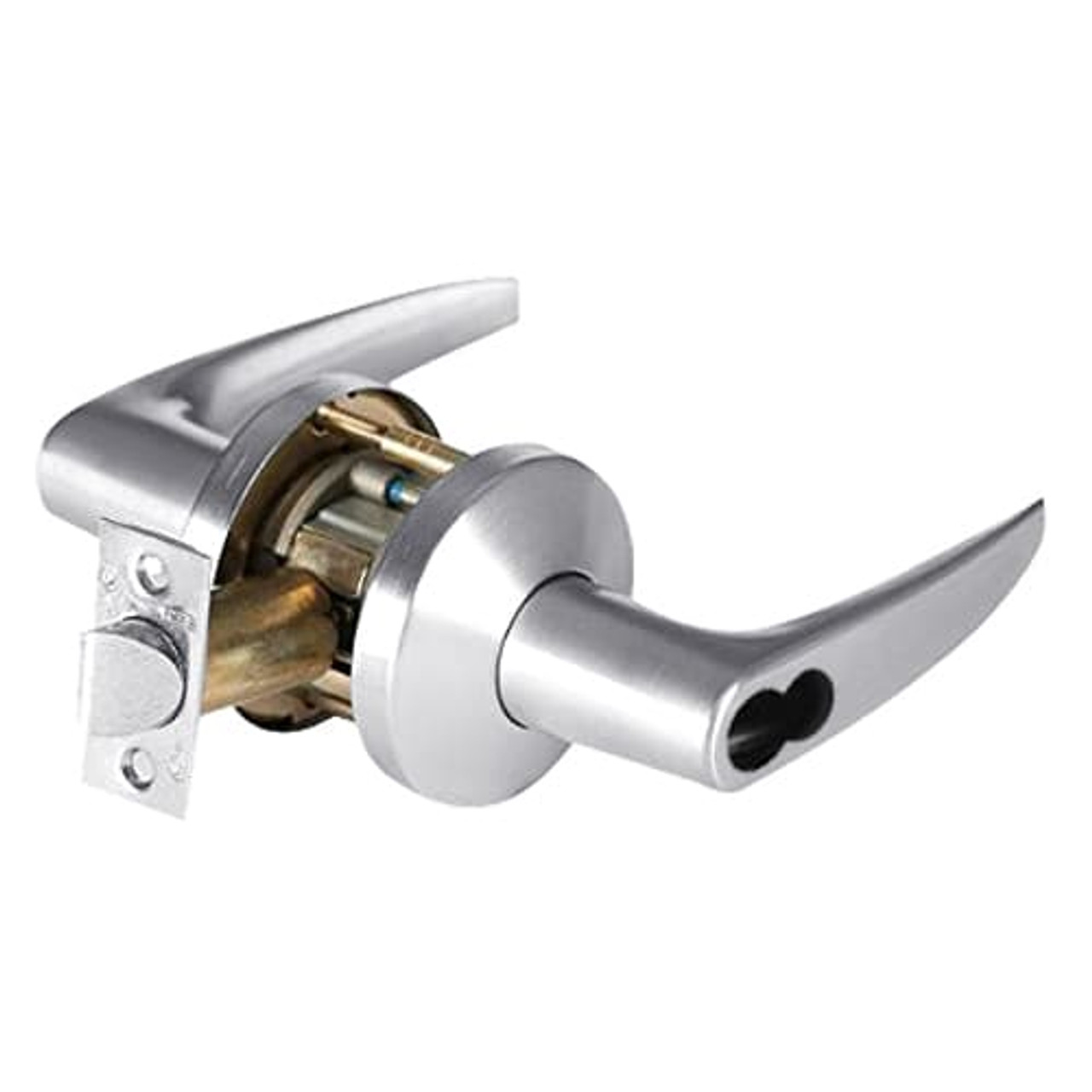 9K37W16KSTK625 Best 9K Series Institutional Cylindrical Lever Locks with Curved without Return Lever Design Accept 7 Pin Best Core in Bright Chrome