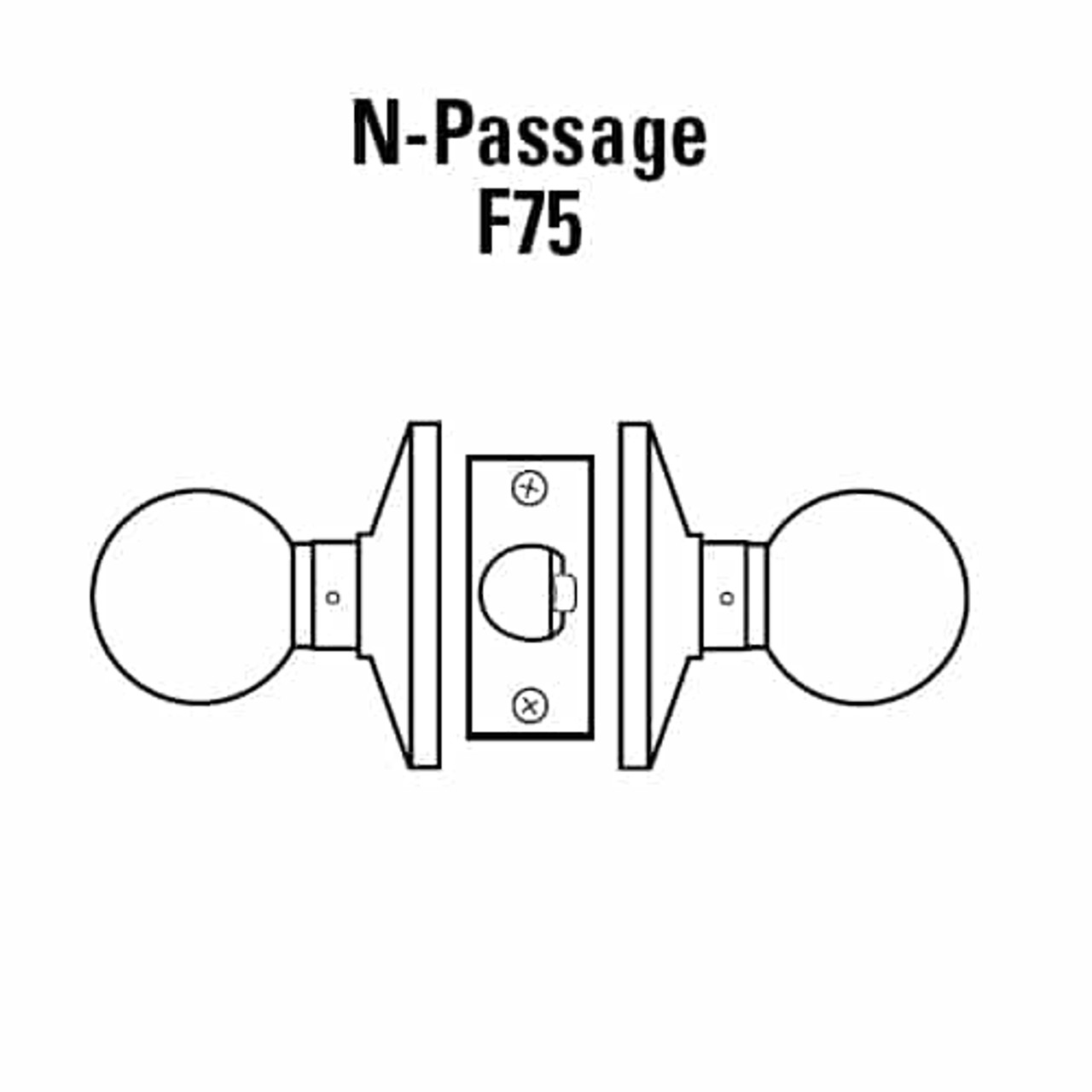 6K20N4CSTK605 Best 6K Series Passage Medium Duty Cylindrical Knob Locks with Round Style in Bright Brass