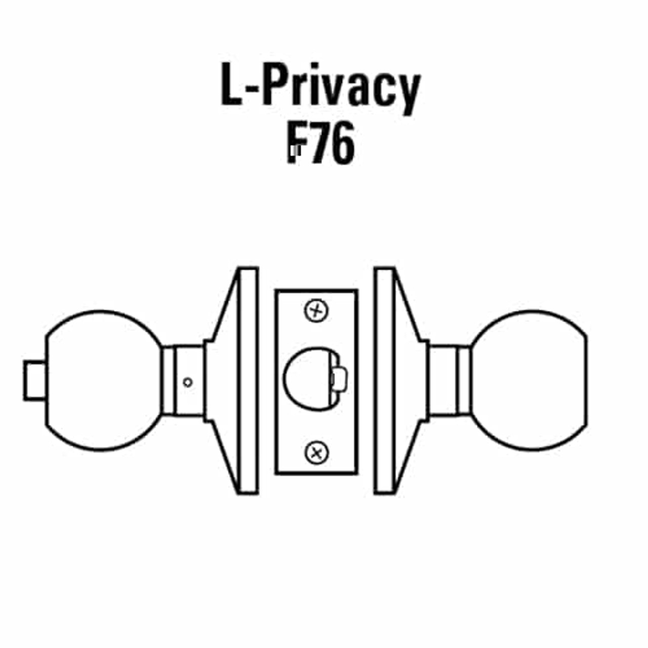 6K20L4CSTK625 Best 6K Series Privacy Medium Duty Cylindrical Knob Locks with Round Style in Bright Chrome