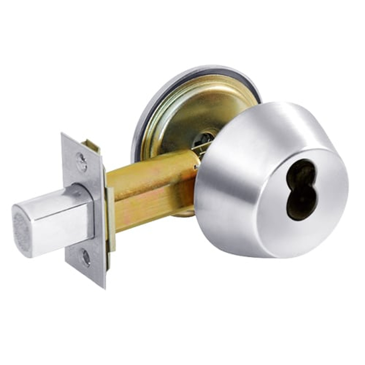 DL2217-625-CL6 Corbin DL2200 Series Classroom Cylindrical Deadlocks with Single Cylinder in Bright Chrome Finish
