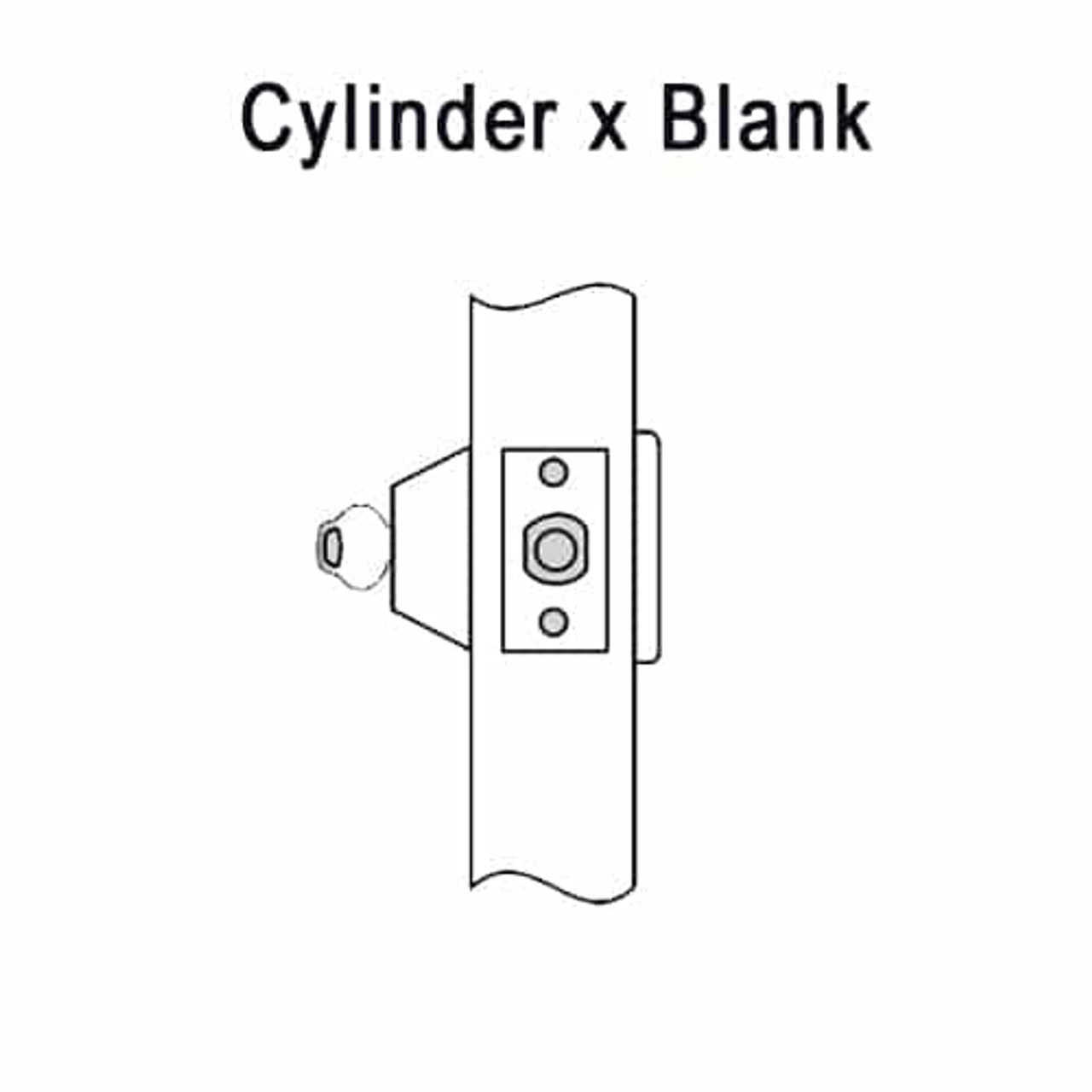 DL2211-605-CL6 Corbin DL2200 Series IC 6-Pin Less Core Cylindrical Deadlocks with Single Cylinder w/ Blank Plate in Bright Brass