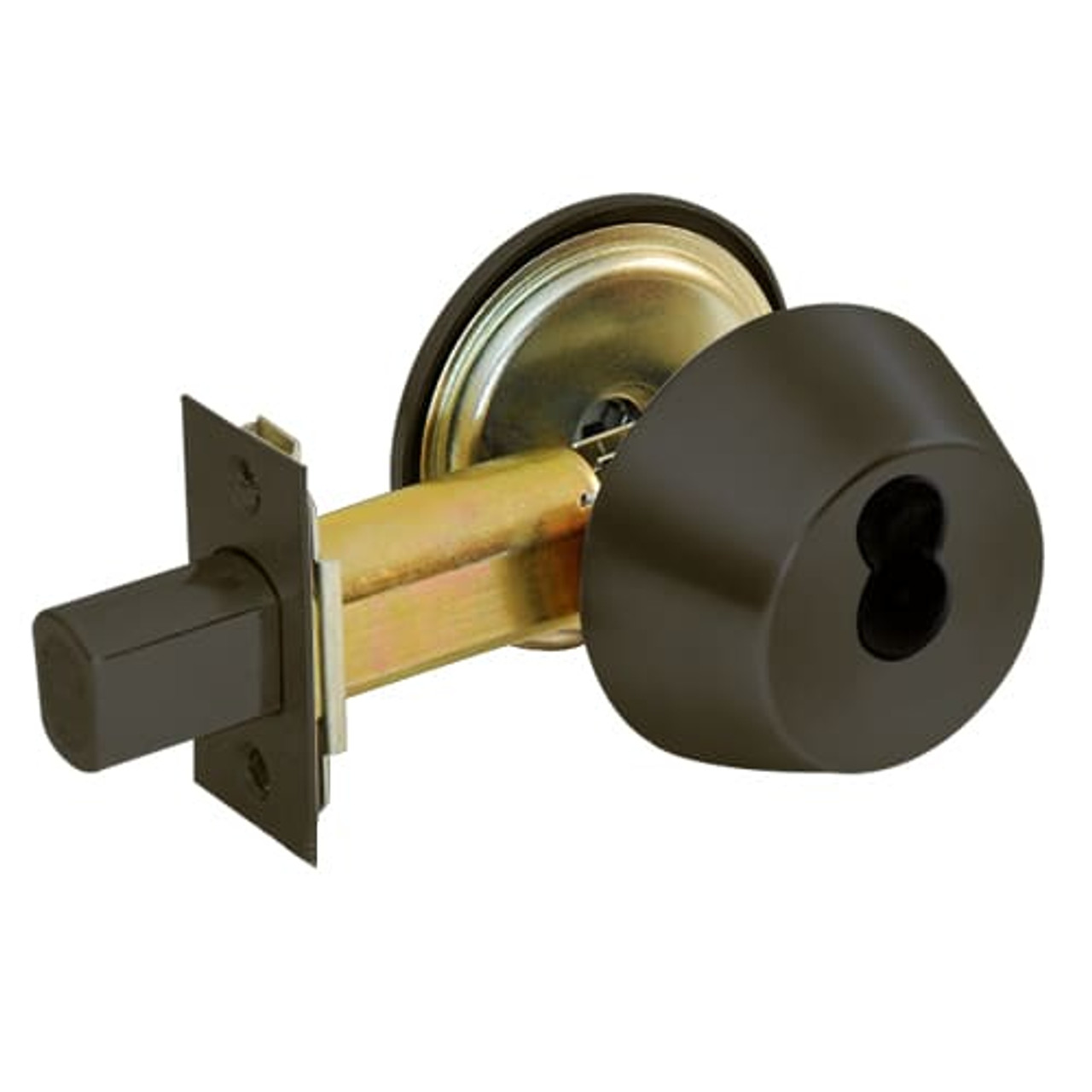 DL2211-613-CL6 Corbin DL2200 Series IC 6-Pin Less Core Cylindrical Deadlocks with Single Cylinder w/ Blank Plate in Oil Rubbed Bronze Finish