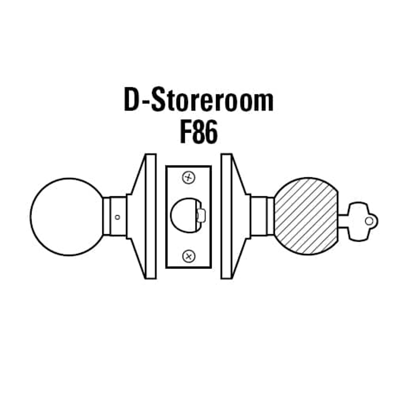 6K27D4DS3611 Best 6K Series Medium Duty Storeroom Cylindrical Knob Locks with Round Style in Bright Bronze