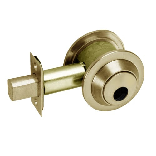 DL3011-606-LC Corbin DL3000 Series Cylindrical Deadlocks with Single Cylinder w/ Blank Plate in Satin Brass Finish