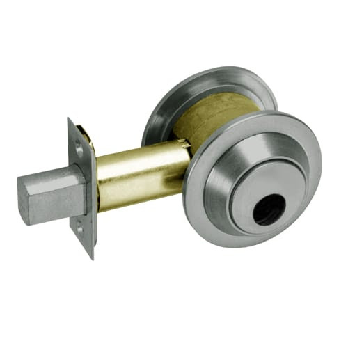 DL3011-619-LC Corbin DL3000 Series Cylindrical Deadlocks with Single Cylinder w/ Blank Plate in Satin Nickel Finish