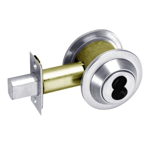 DL3013-625-CL6 Corbin DL3000 Series IC 6-Pin Less Core Cylindrical Deadlocks with Single Cylinder in Bright Chrome Finish