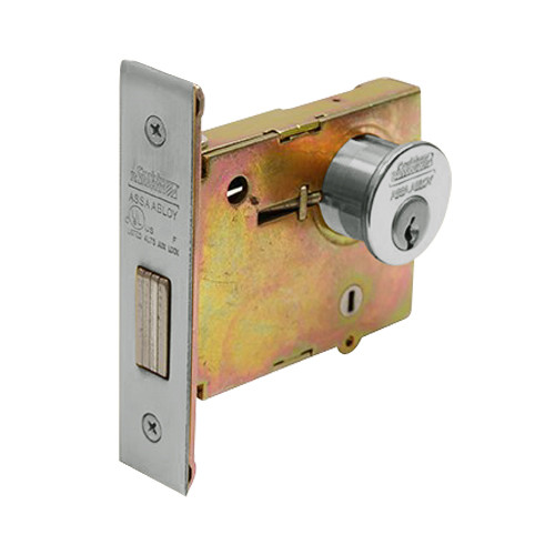 DL4113-619 Corbin DL4100 Series Mortise Deadlocks with Single Cylinder in Satin Nickel Finish