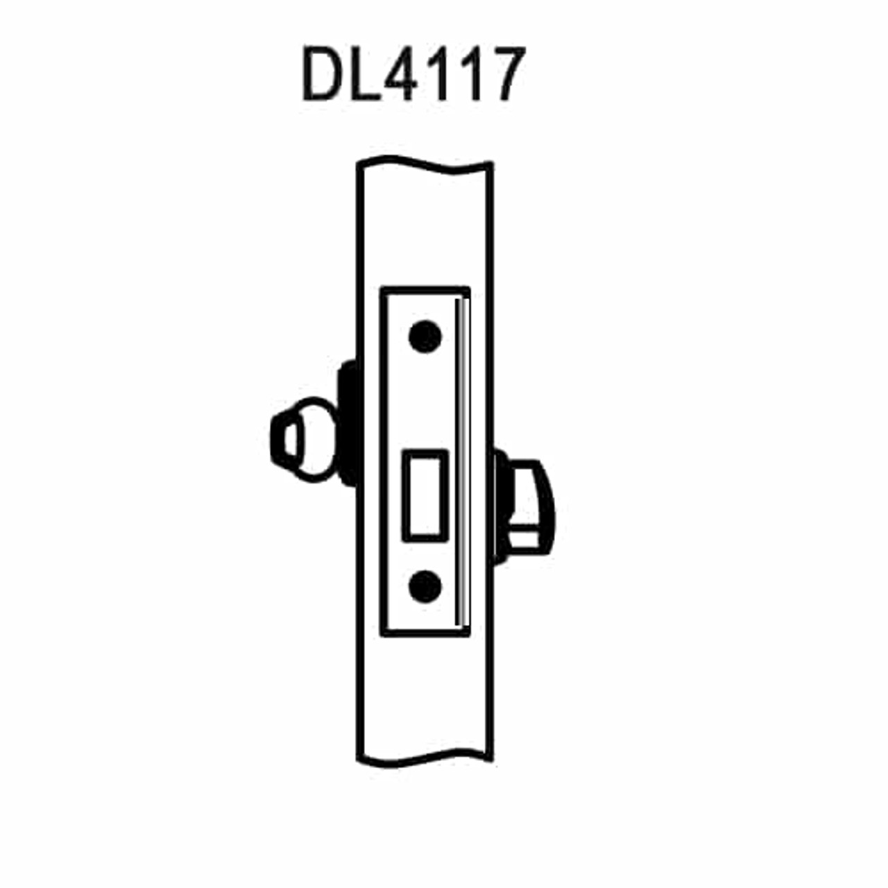 DL4117-605 Corbin DL4100 Series Classroom Mortise Deadlocks with Single Cylinder in Bright Brass