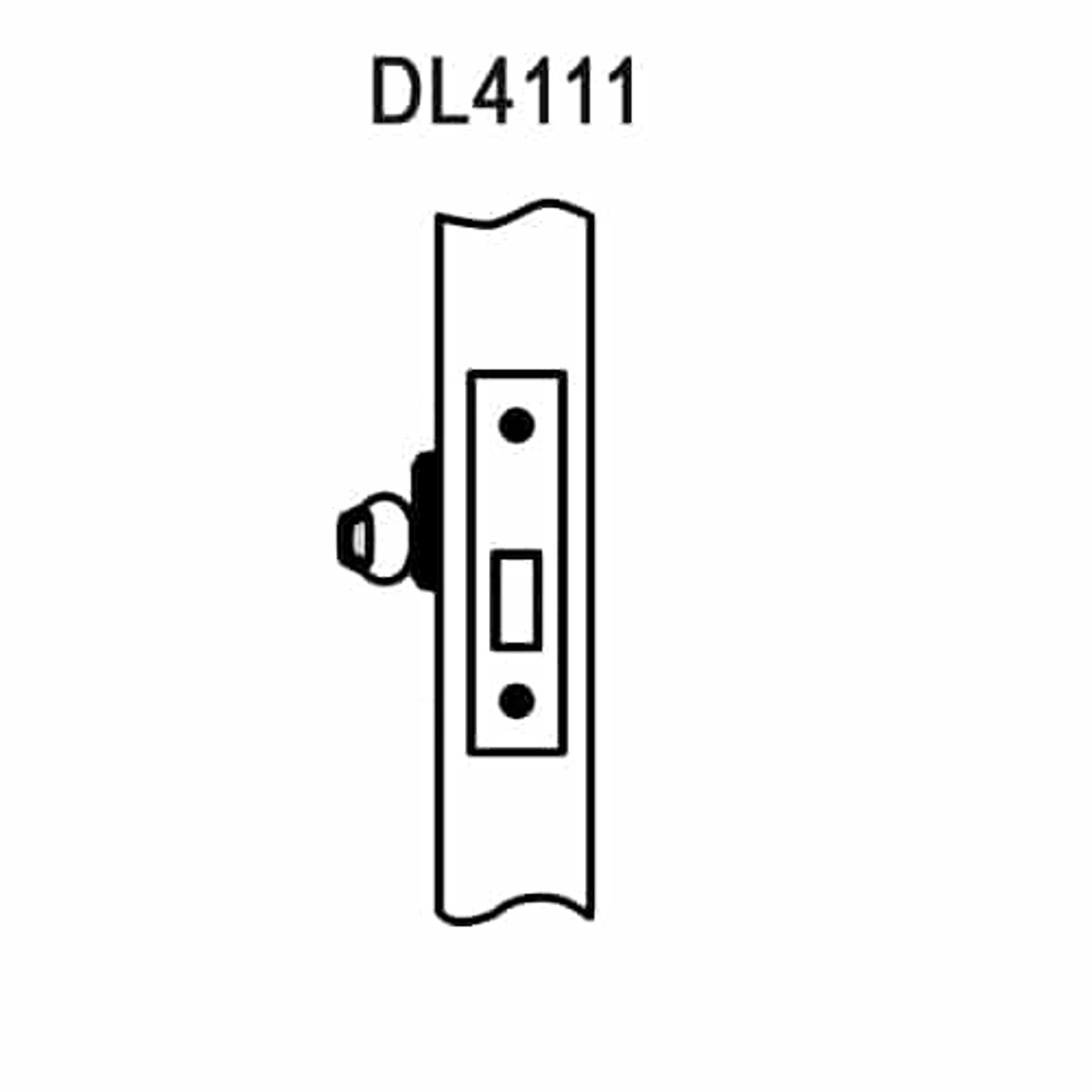 DL4111-625 Corbin DL4100 Series Mortise Deadlocks with Single Cylinder w/ Blank Plate in Bright Chrome