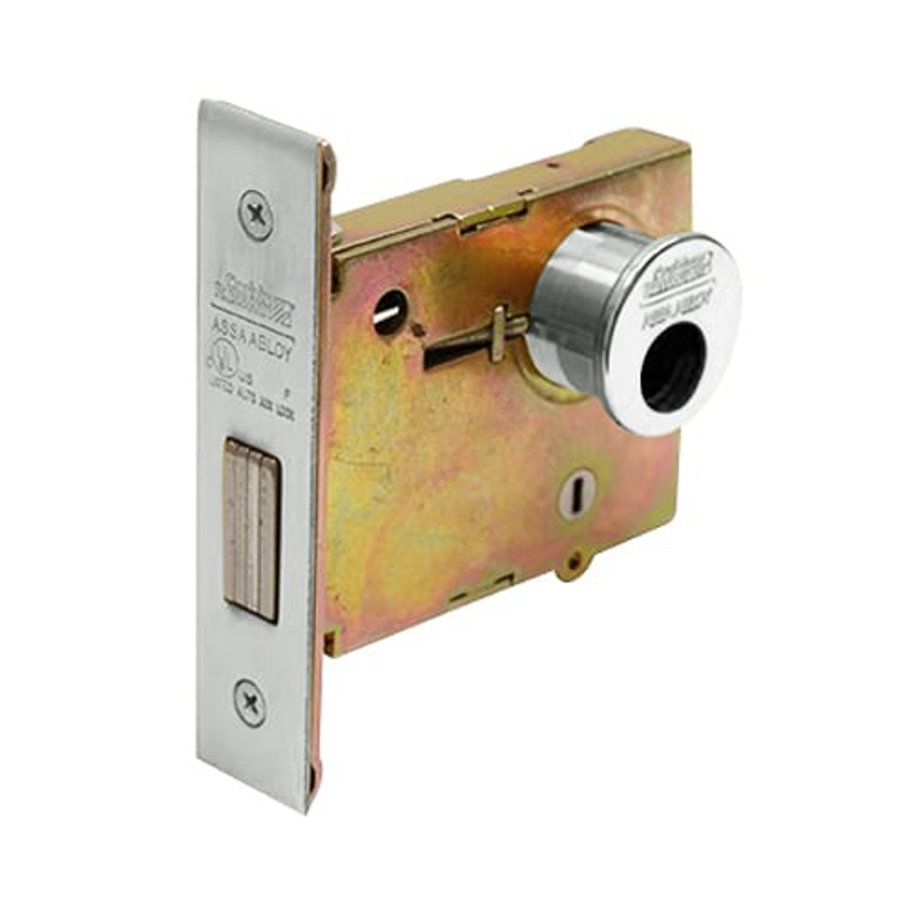 DL4113-618-LC Corbin DL4100 Series Mortise Deadlocks with Single Cylinder in Bright Nickel Finish