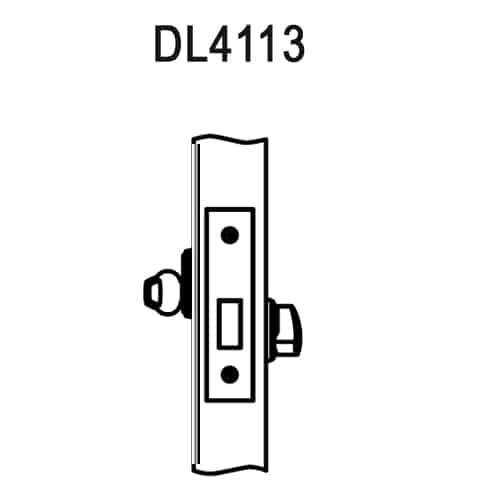 DL4113-605-CL6 Corbin DL4100 Series IC 6-Pin Less Core Mortise Deadlocks with Single Cylinder in Bright Brass