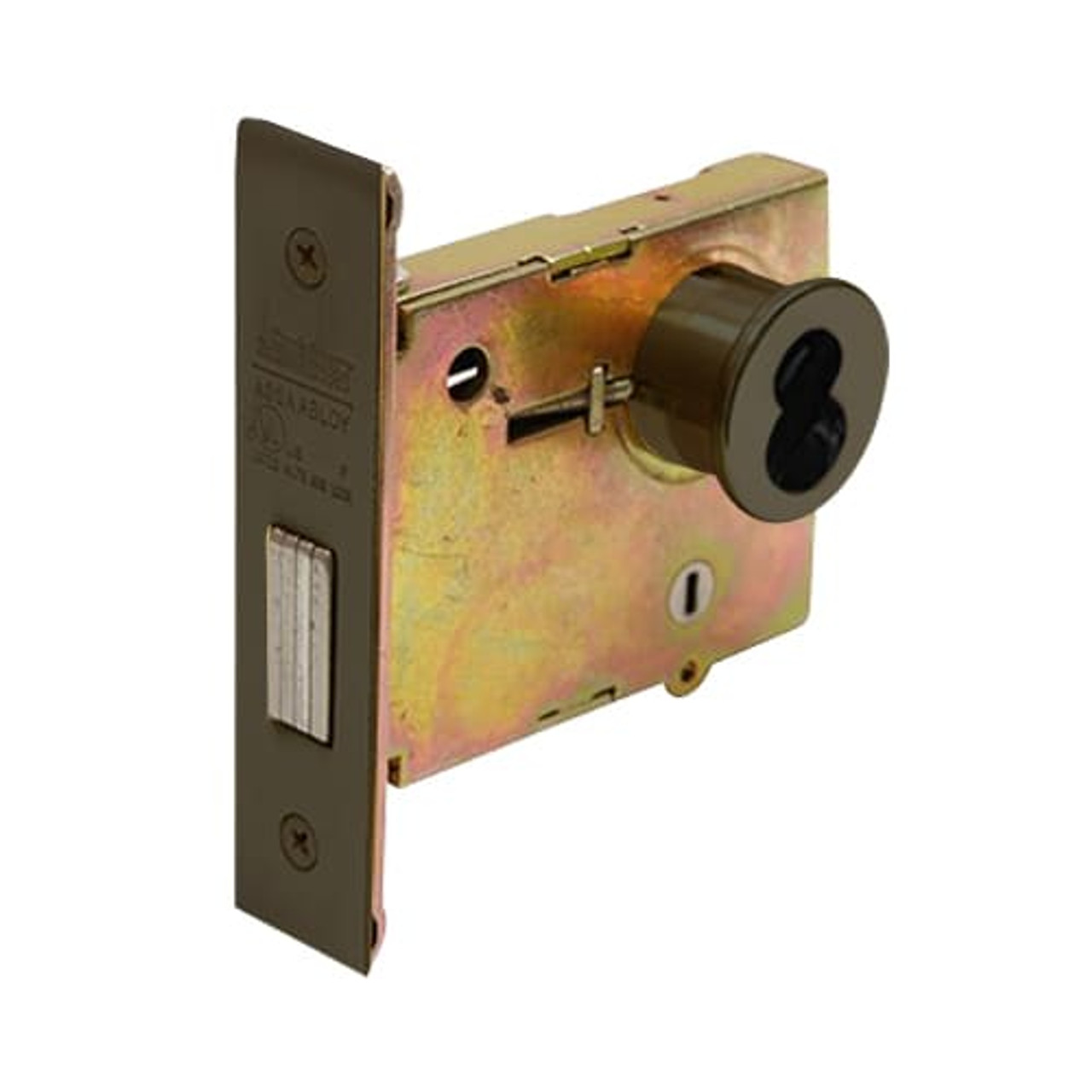 DL4111-613-CL6 Corbin DL4100 Series IC 6-Pin Less Core Mortise Deadlocks with Single Cylinder w/ Blank Plate in Oil Rubbed Bronze Finish