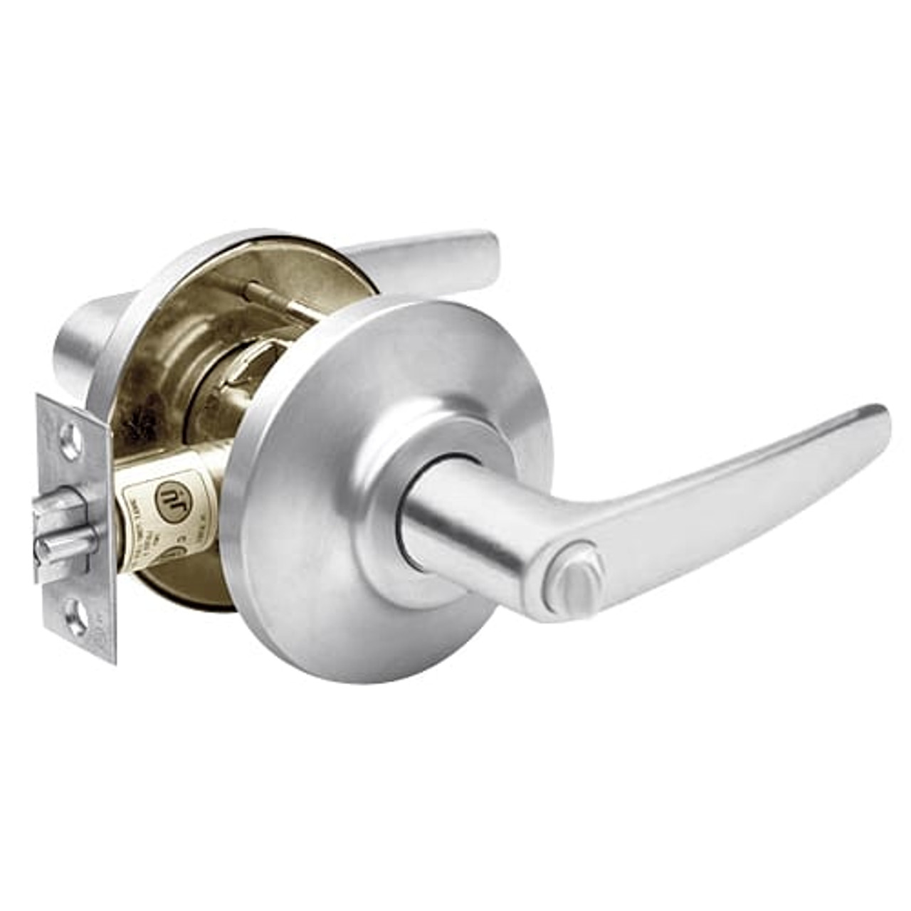 7KC20L16DSTK625 Best 7KC Series Privacy Medium Duty Cylindrical Lever Locks with Curved Without Return Lever Design in Bright Chrome