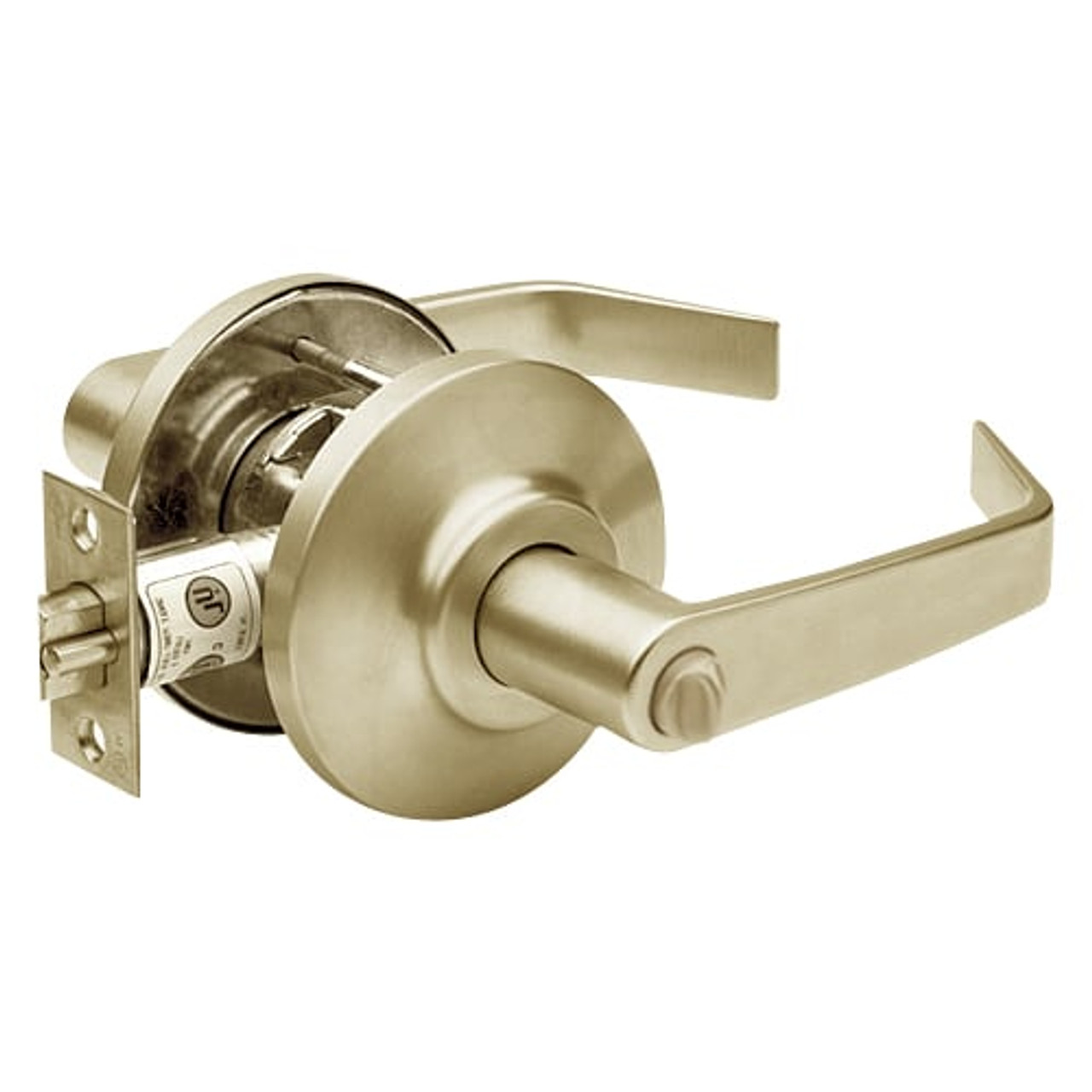 7KC30L15DSTK606 Best 7KC Series Privacy Medium Duty Cylindrical Lever Locks with Contour Angle Return Design in Satin Brass
