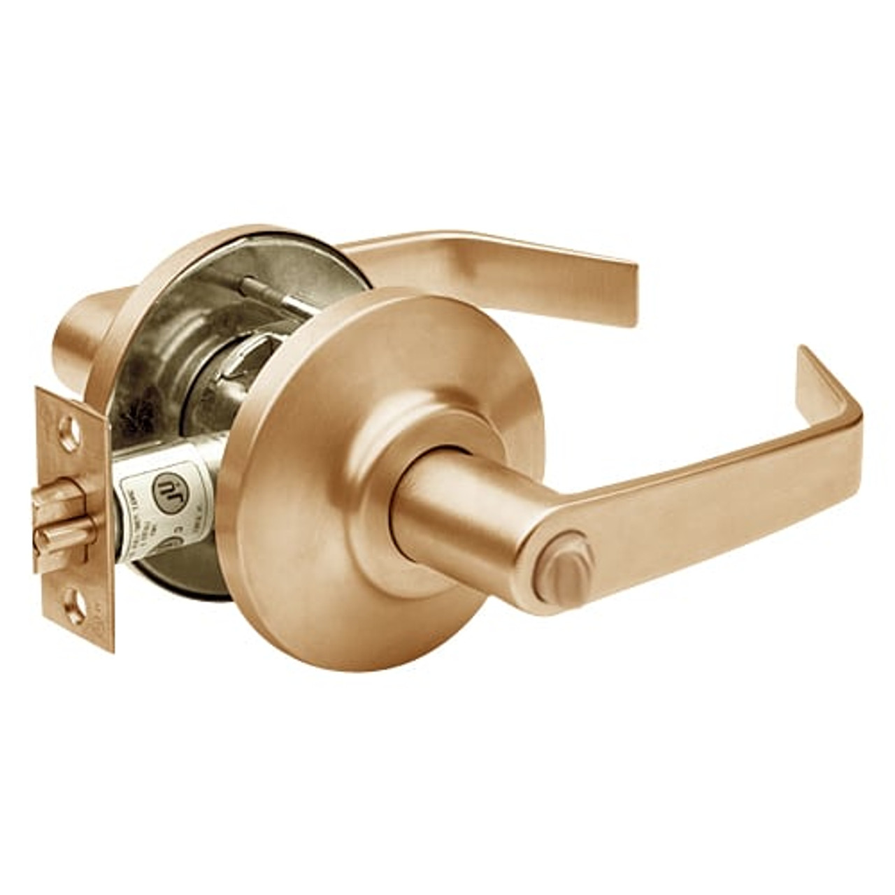 7KC30L15DSTK612 Best 7KC Series Privacy Medium Duty Cylindrical Lever Locks with Contour Angle Return Design in Satin Bronze