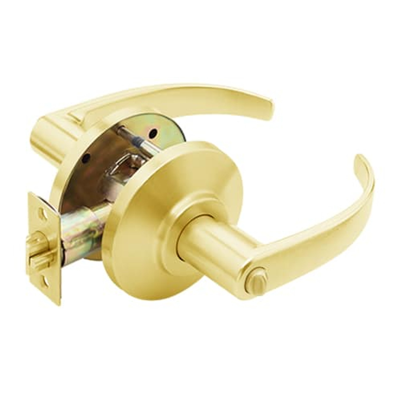 7KC30L14DSTK605 Best 7KC Series Privacy Medium Duty Cylindrical Lever Locks with Curved Return Design in Bright Brass