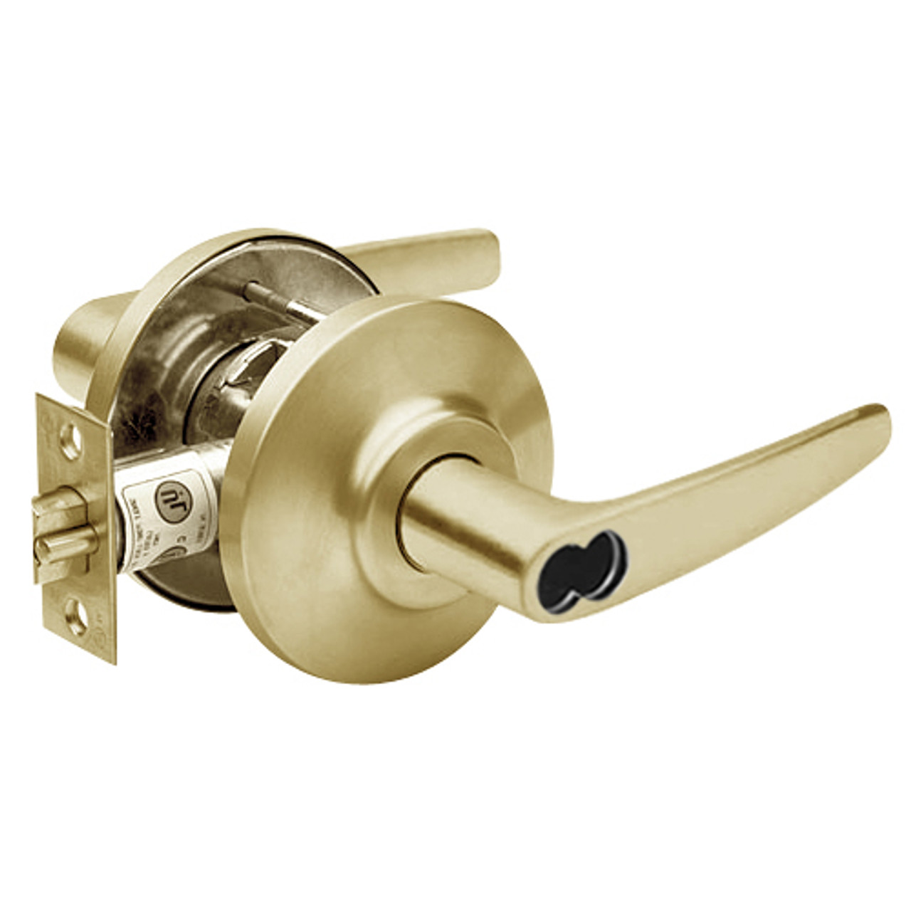 7KC37AB16DSTK606 Best 7KC Series Entrance Medium Duty Cylindrical Lever Locks with Curved Without Return Lever Design in Satin Brass