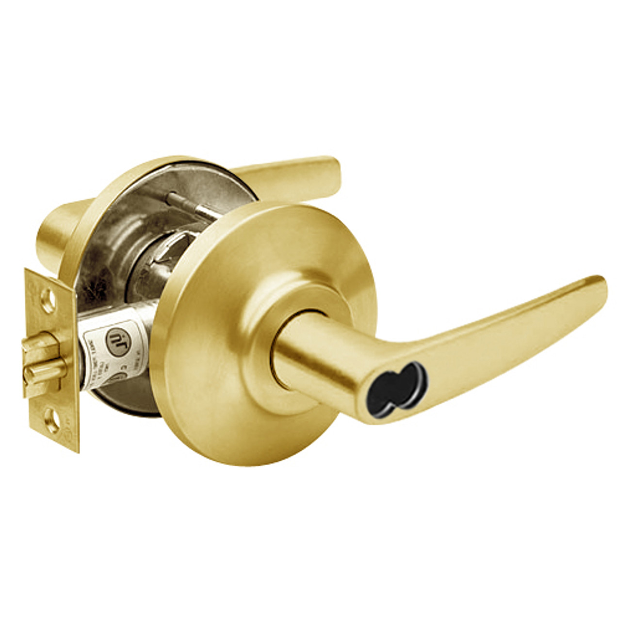 7KC37AB16DS3605 Best 7KC Series Entrance Medium Duty Cylindrical Lever Locks with Curved Without Return Lever Design in Bright Brass