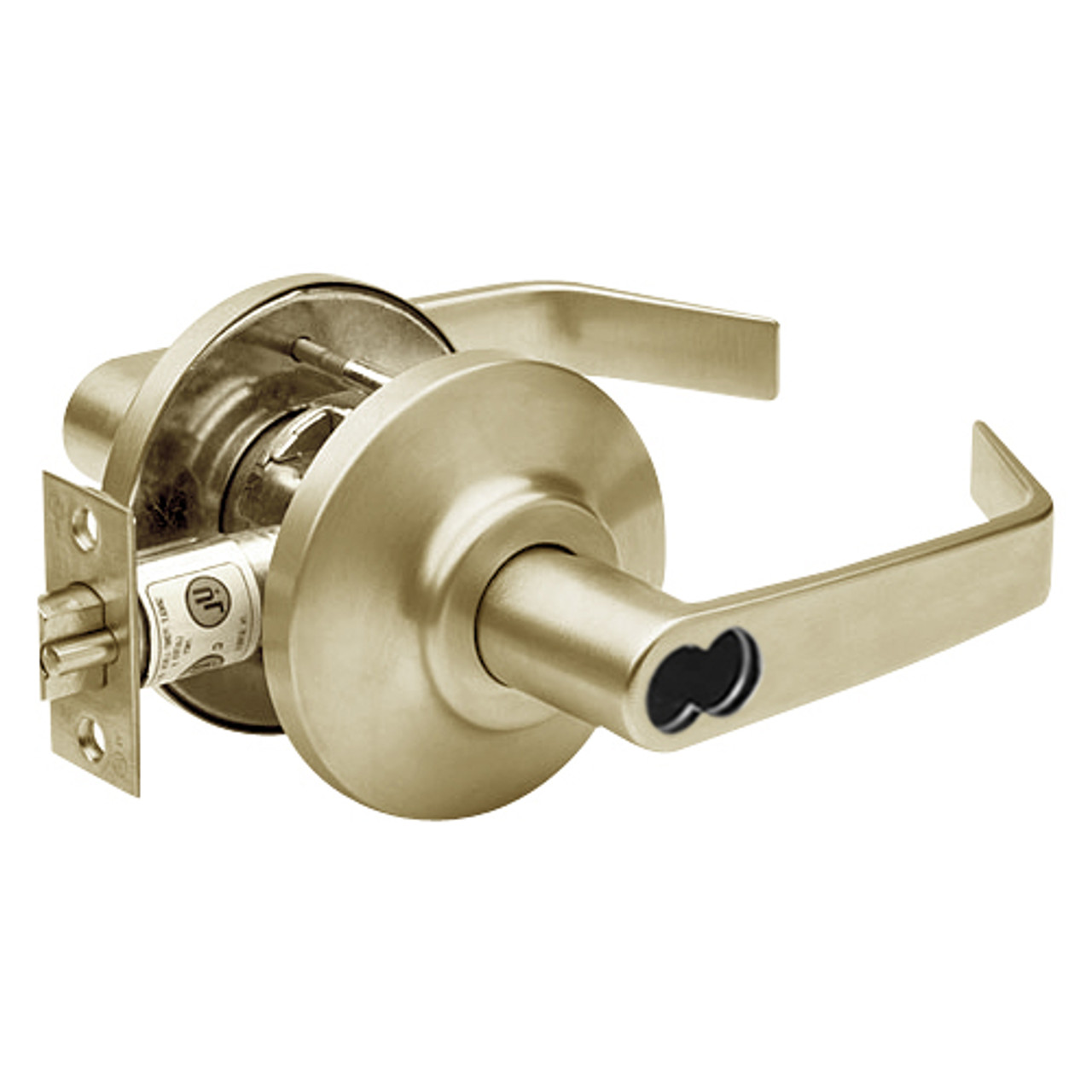 7KC27AB15DSTK606 Best 7KC Series Entrance Medium Duty Cylindrical Lever Locks with Contour Angle Return Design in Satin Brass