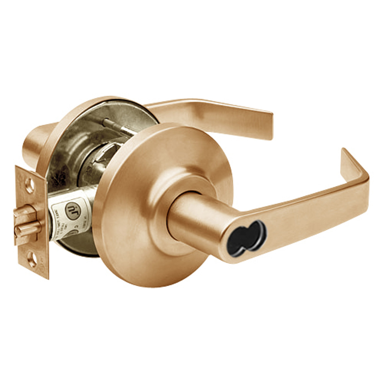 7KC37D15DSTK612 Best 7KC Series Storeroom Medium Duty Cylindrical Lever Locks with Contour Angle Return Design in Satin Bronze