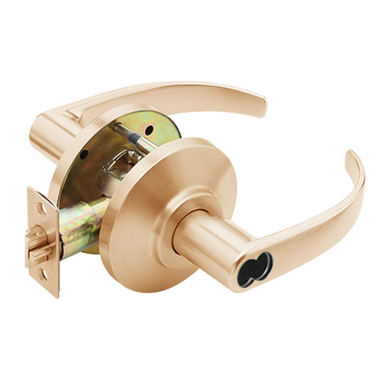 7KC37D14DS3612 Best 7KC Series Storeroom Medium Duty Cylindrical Lever Locks with Curved Return Design in Satin Bronze