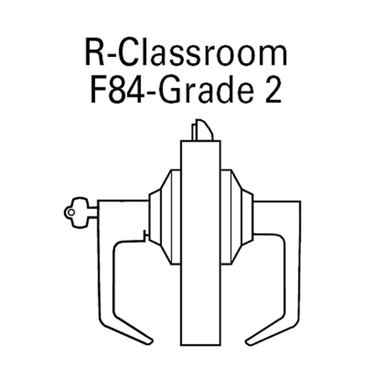 7KC27R16DSTK605 Best 7KC Series Classroom Medium Duty Cylindrical Lever Locks with Curved Without Return Lever Design in Bright Brass