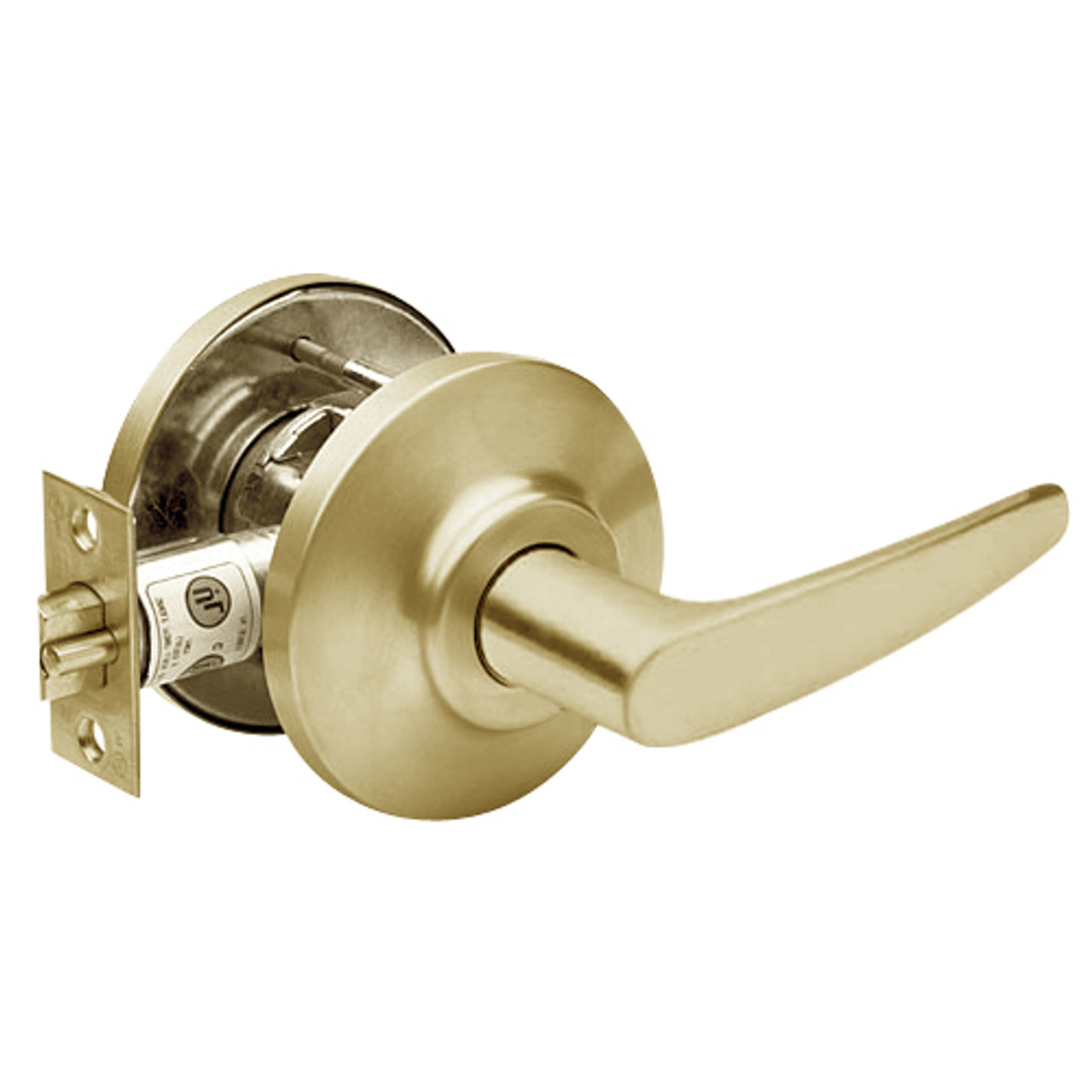 7KC20Y16DSTK606 Best 7KC Series Exit Medium Duty Cylindrical Lever Locks with Curved Without Return Lever Design in Satin Brass