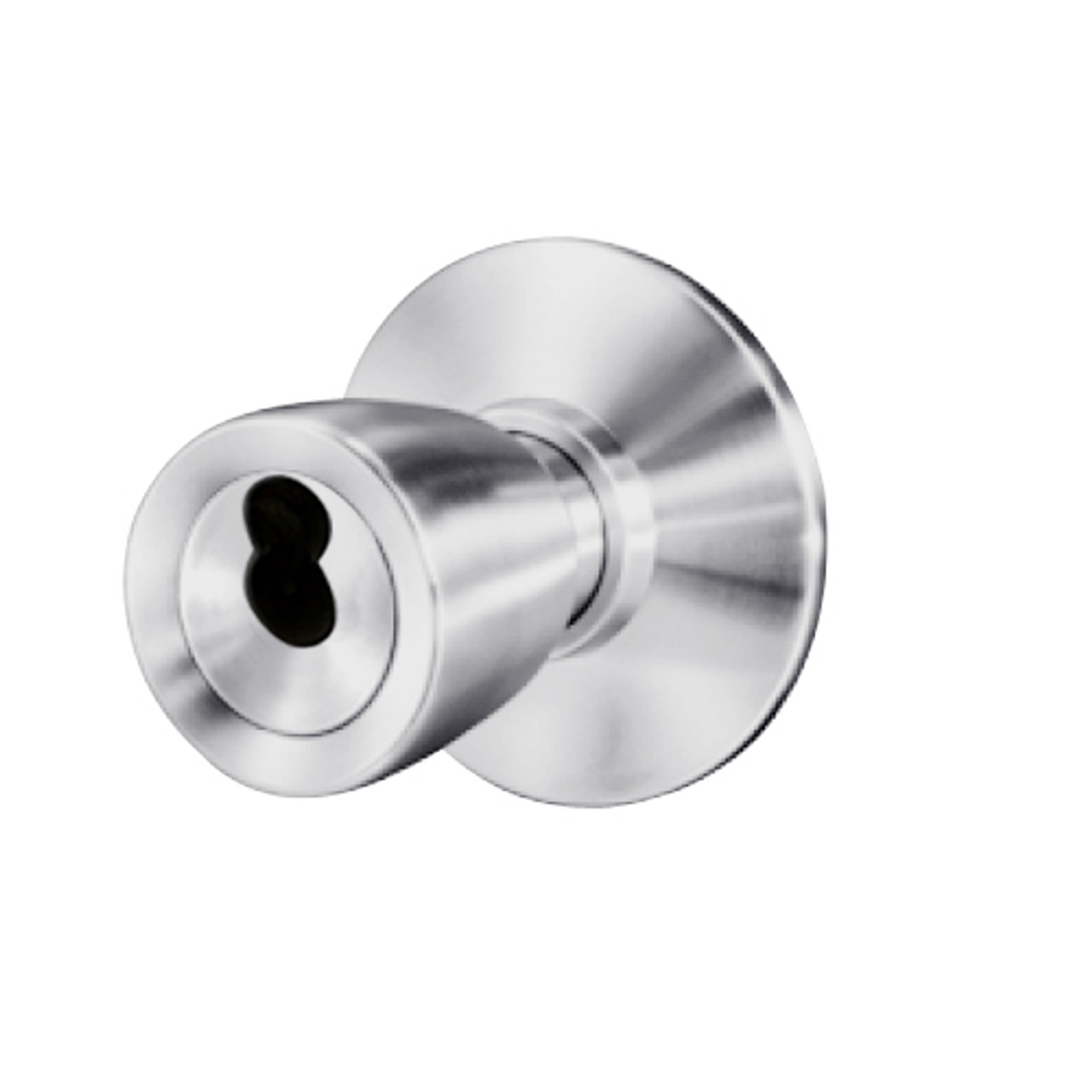 8K37AB6DS3626 Best 8K Series Entrance Heavy Duty Cylindrical Knob Locks with Tulip Style in Satin Chrome