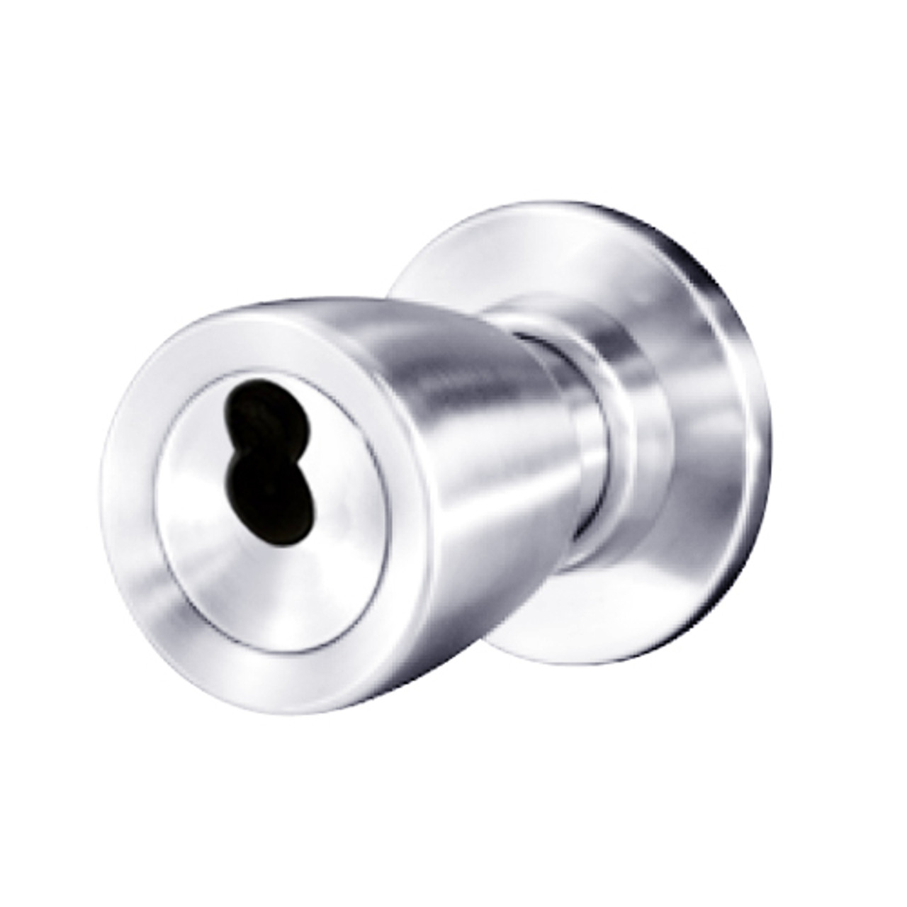 8K37D6CS3625 Best 8K Series Storeroom Heavy Duty Cylindrical Knob Locks with Tulip Style in Bright Chrome