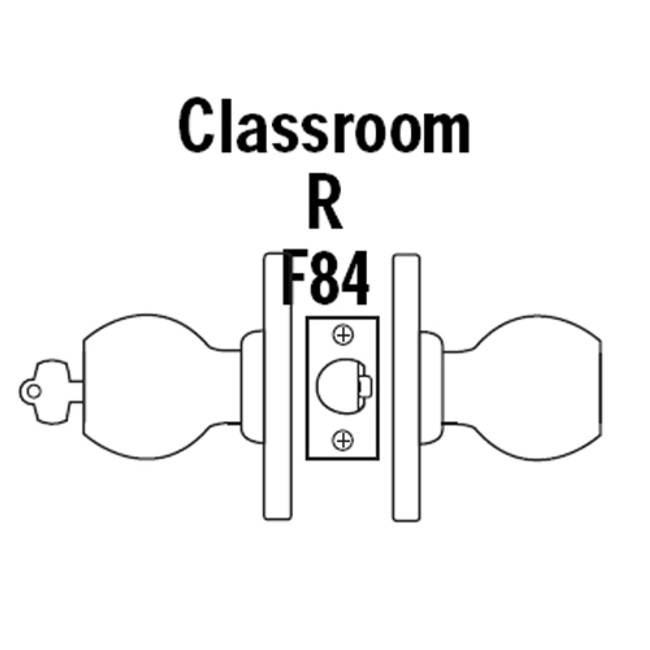 8K37R6DSTK625 Best 8K Series Classroom Heavy Duty Cylindrical Knob Locks with Tulip Style in Bright Chrome