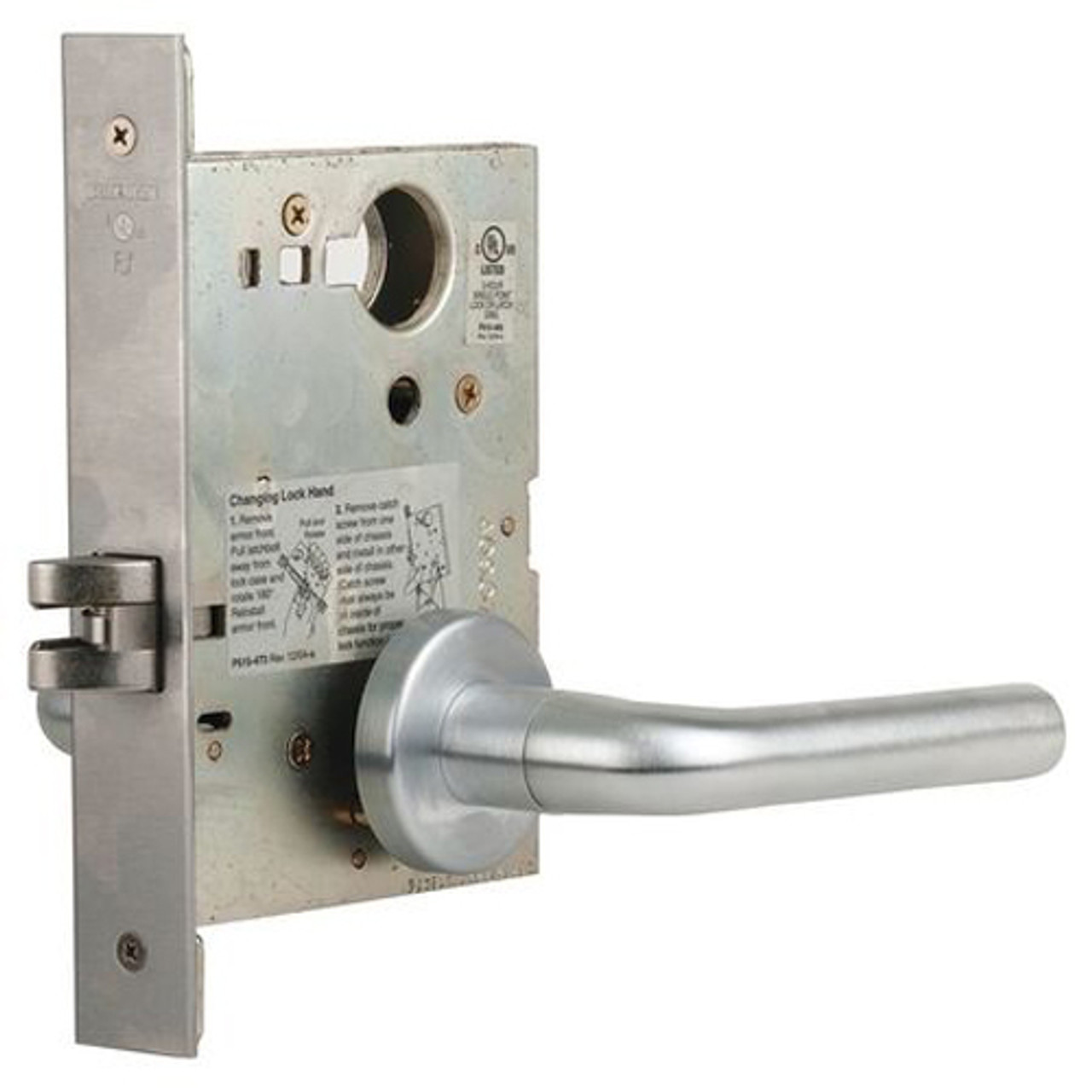 L9010-02A-606 Schlage L Series Passage Latch Commercial Mortise Lock with 02 Cast Lever Design in Satin Brass