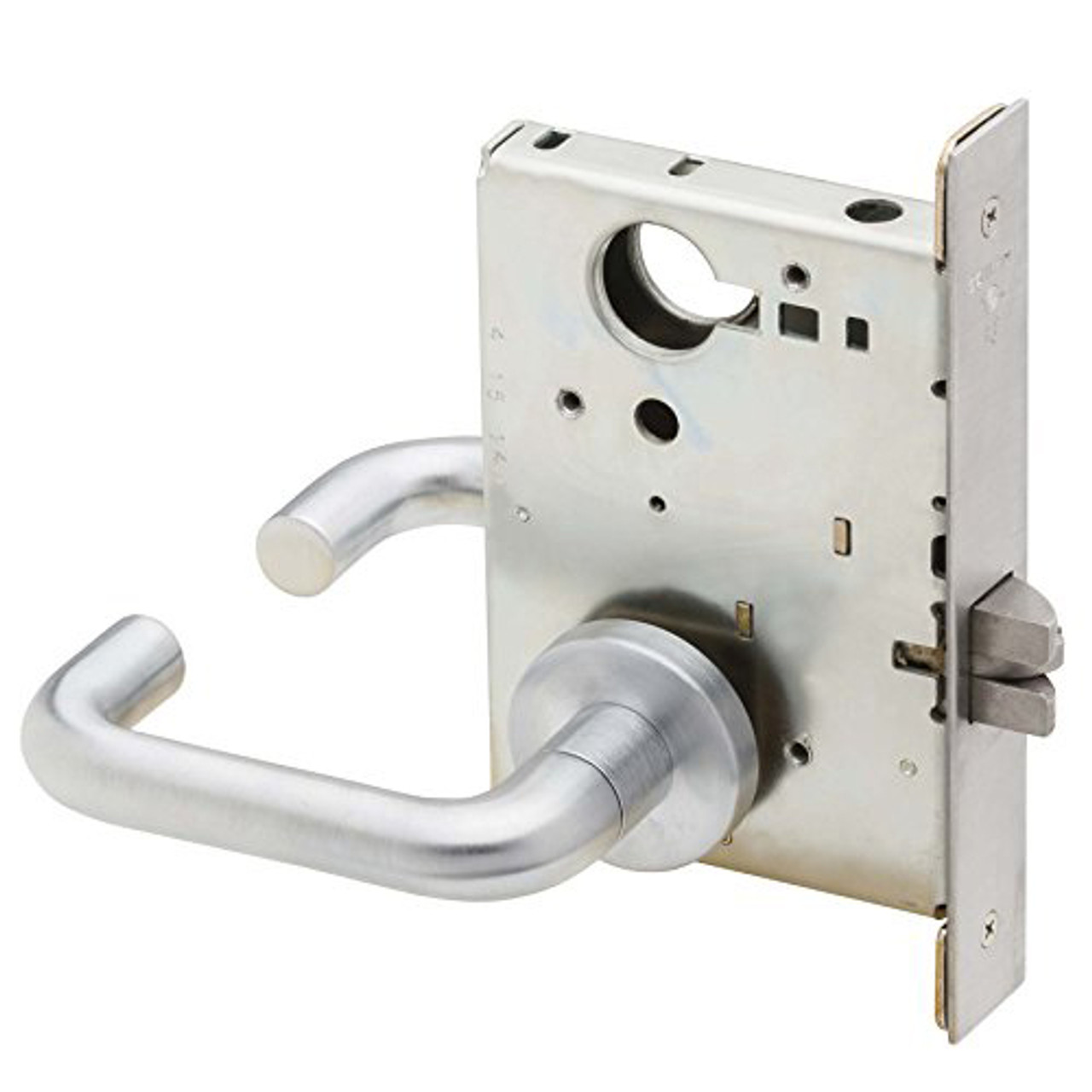 L9010-03A-605 Schlage L Series Passage Latch Commercial Mortise Lock with 03 Cast Lever Design in Bright Brass