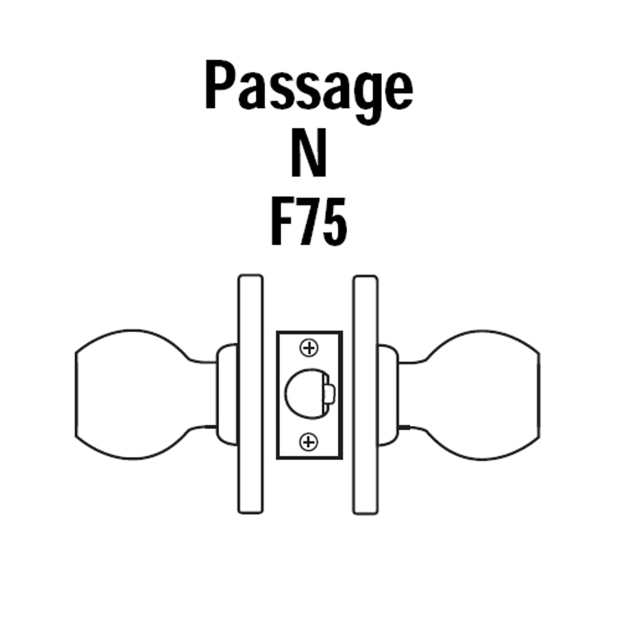 8K30N4CSTK611 Best 8K Series Passage Heavy Duty Cylindrical Knob Locks with Round Style in Bright Bronze