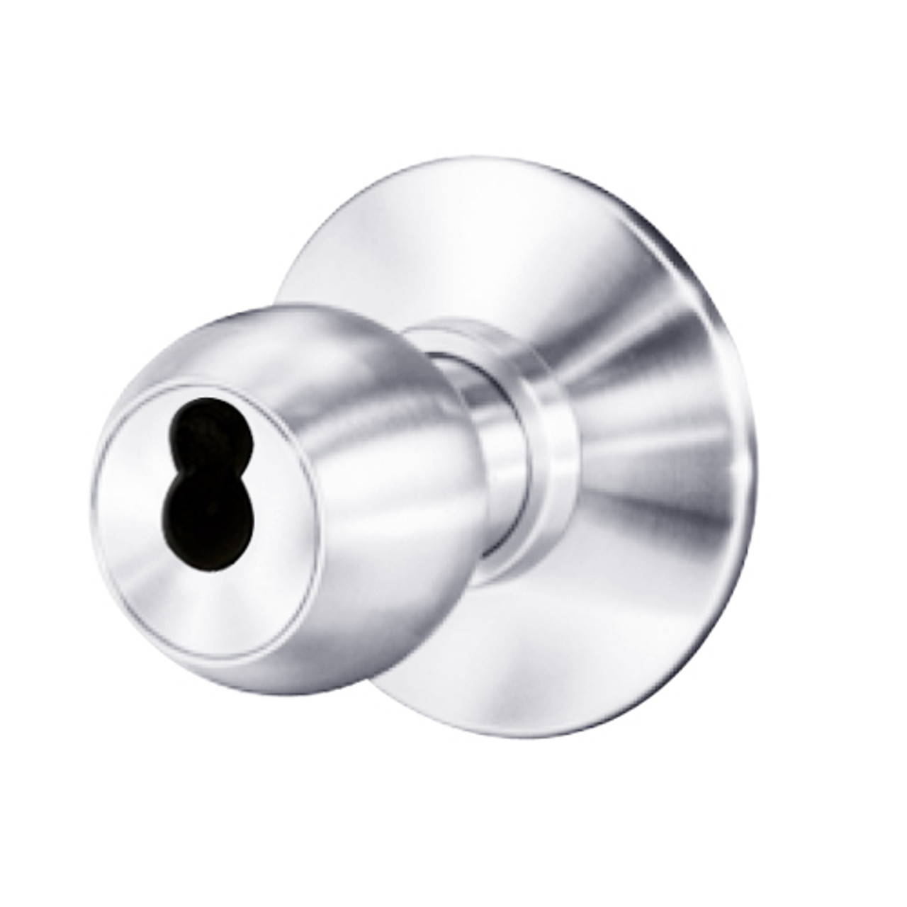8K37AB4DS3625 Best 8K Series Entrance Heavy Duty Cylindrical Knob Locks with Round Style in Bright Chrome