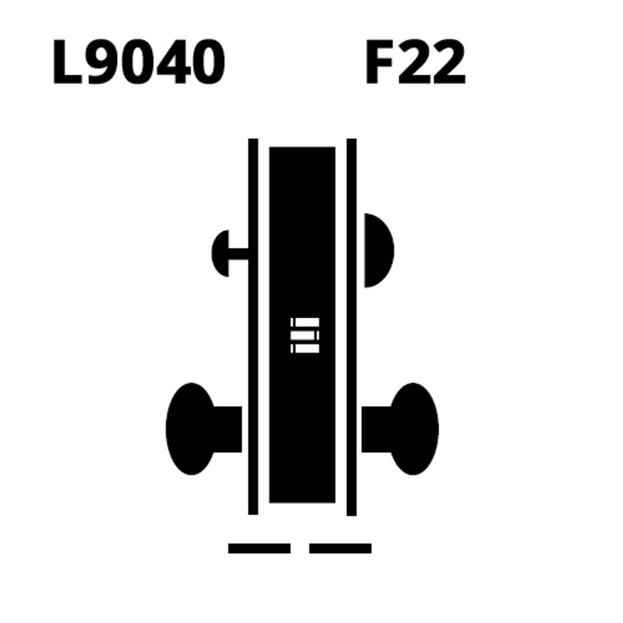 L9040-01A-626 Schlage L Series Privacy Commercial Mortise Lock with 01 Cast Lever Design in Satin Chrome